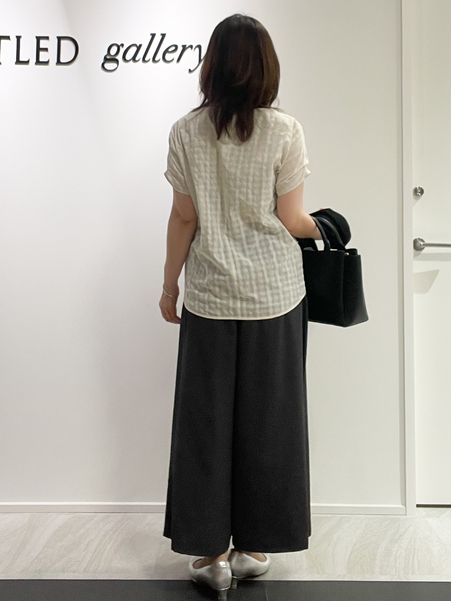 めいさんの「UNTITLED｜【秋めきシャツ/体型カバー】シアーチェックブラウス」を使ったコーディネート