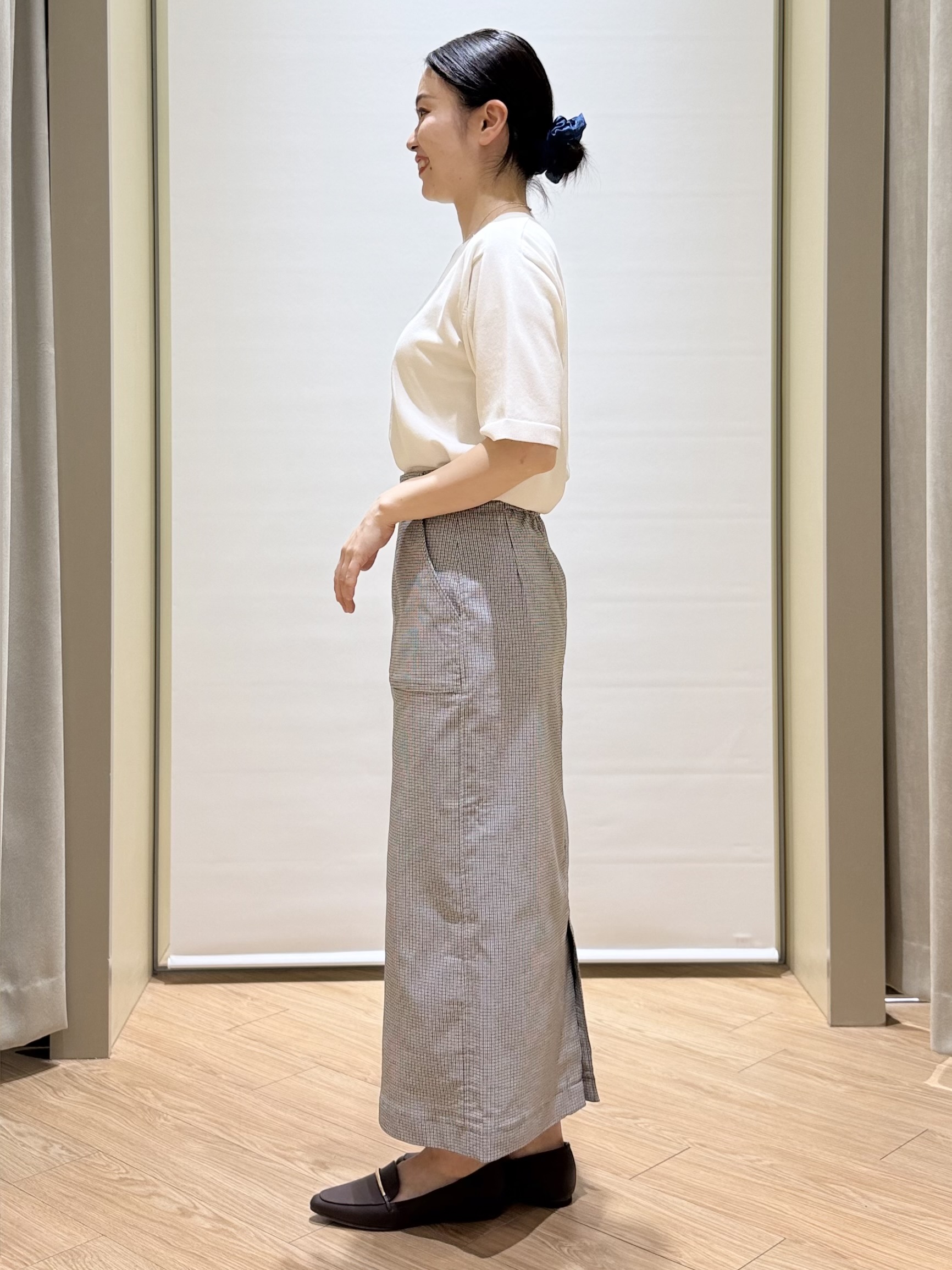 あんりさんの「grove｜【UVカット・洗濯機◎】Tシャツ感覚で着られるコットン混ニット」を使ったコーディネート