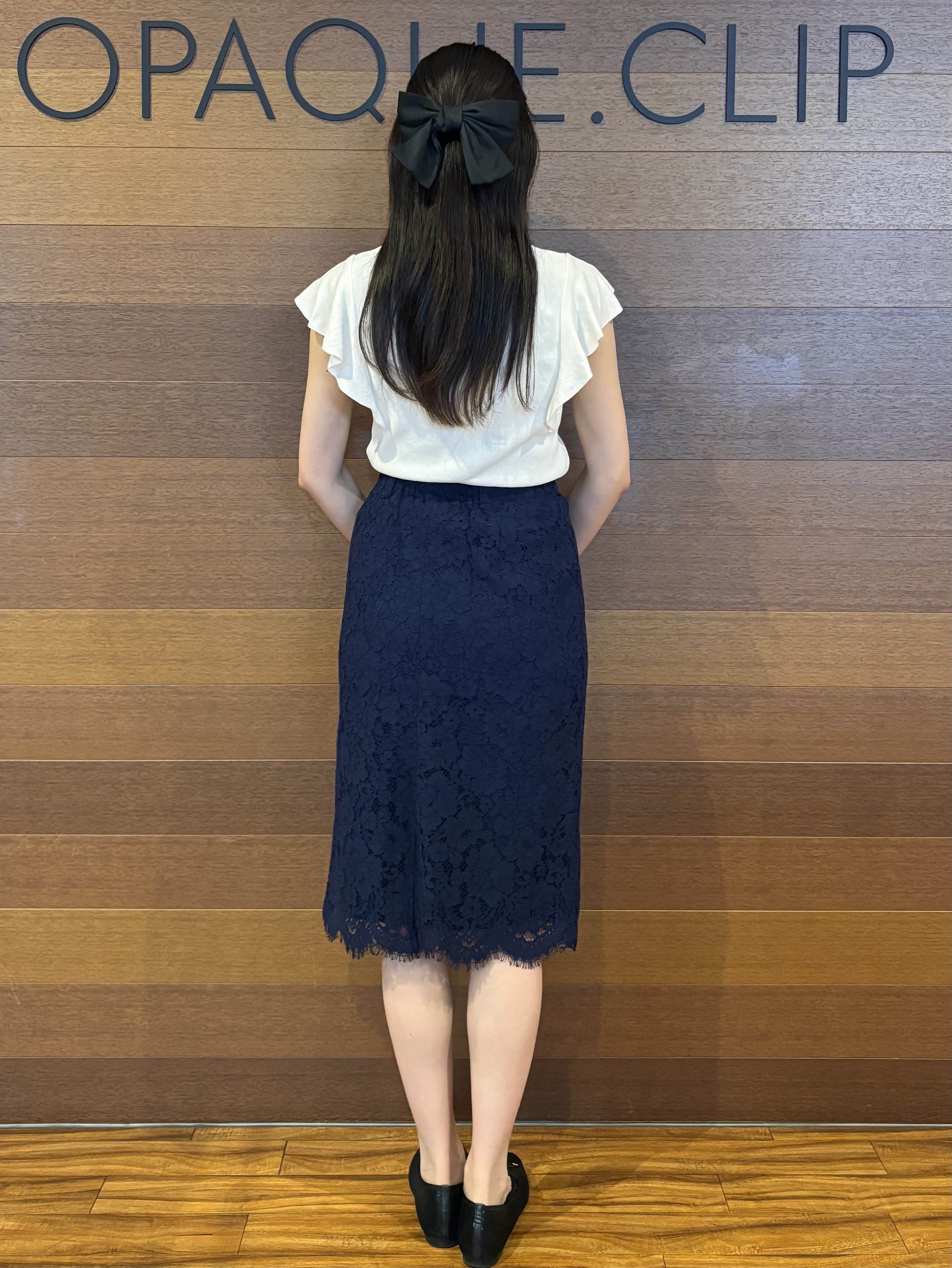 わかなさんの「OPAQUE.CLIP｜【UVケア／接触冷感】バイカラーボウタイフリルトップス《洗濯機OK》」を使ったコーディネート