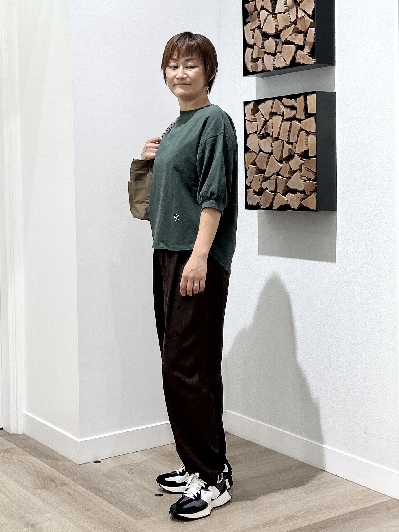 rairaiさんの「Dessin｜【高レビュー/洗える/XS-L】バックヘンリーミニ裏毛 5分袖」を使ったコーディネート