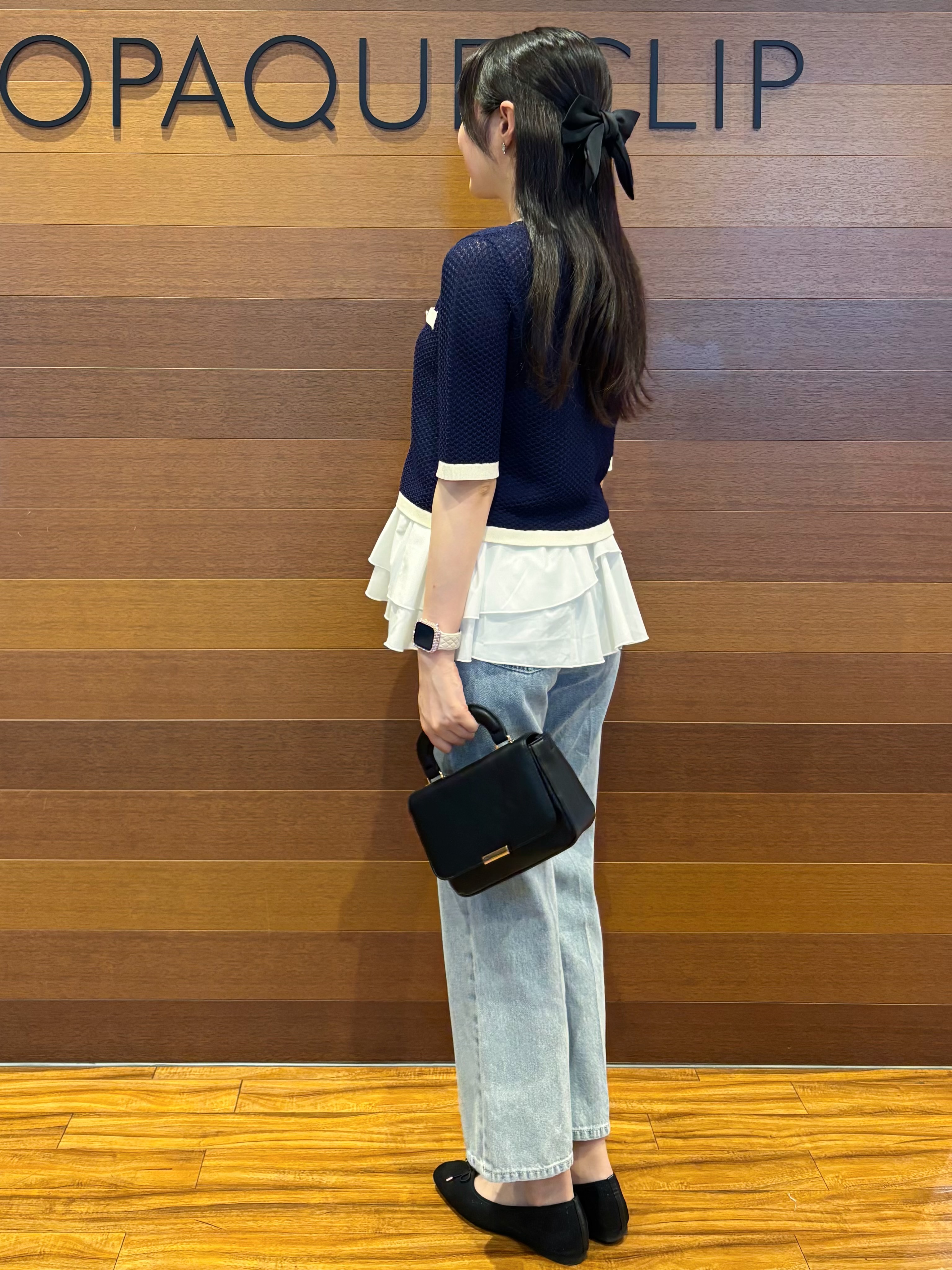 わかなさんの「OPAQUE.CLIP｜【抗ピリング】柄編みニットカーディガン&times;ペプラムキャミセット《洗濯機OK》」を使ったコーディネート