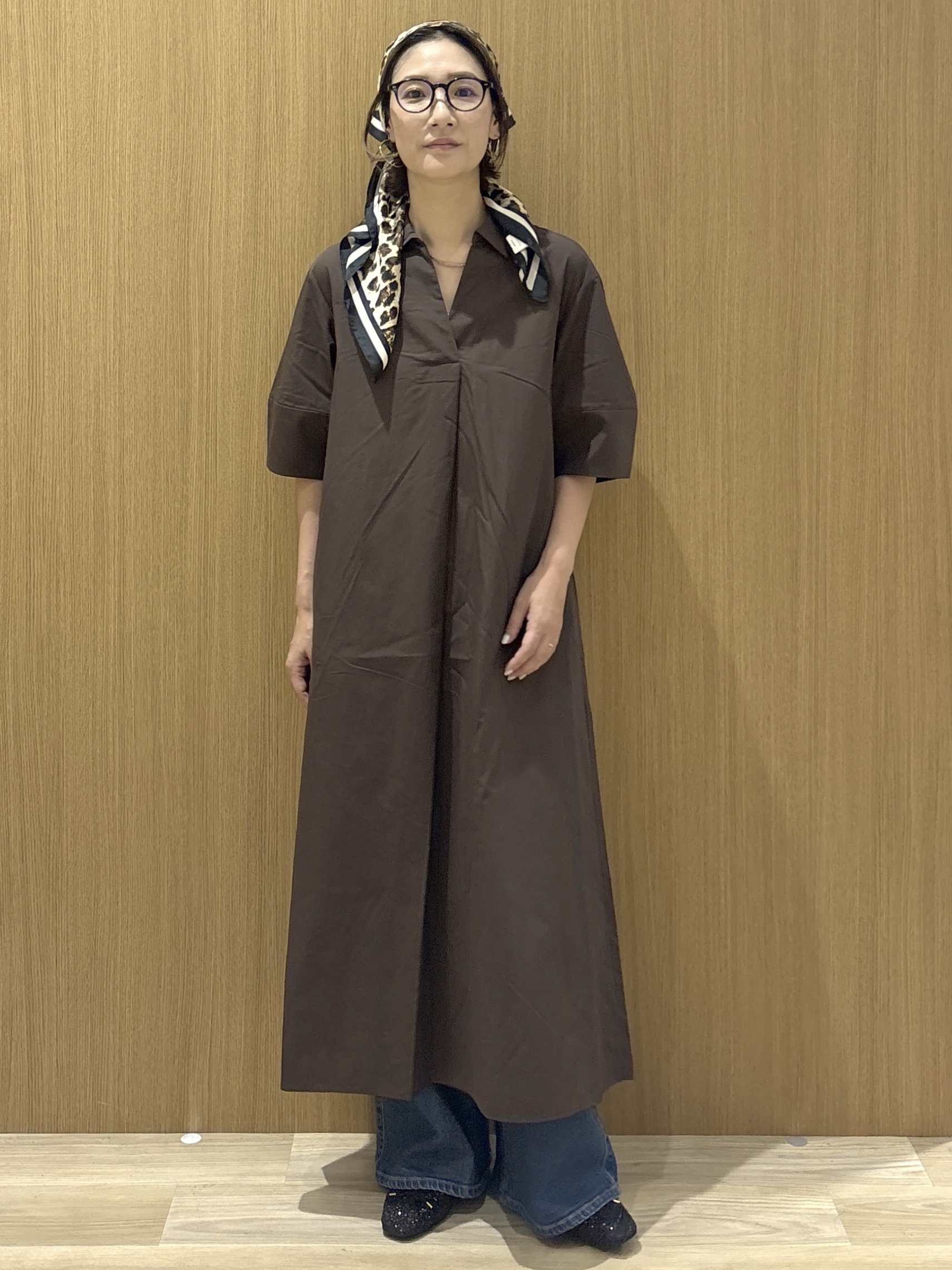 たけねぇさんの「OPAQUE.CLIP｜スキッパーシャツワンピース【洗濯機OK】」を使ったコーディネート
