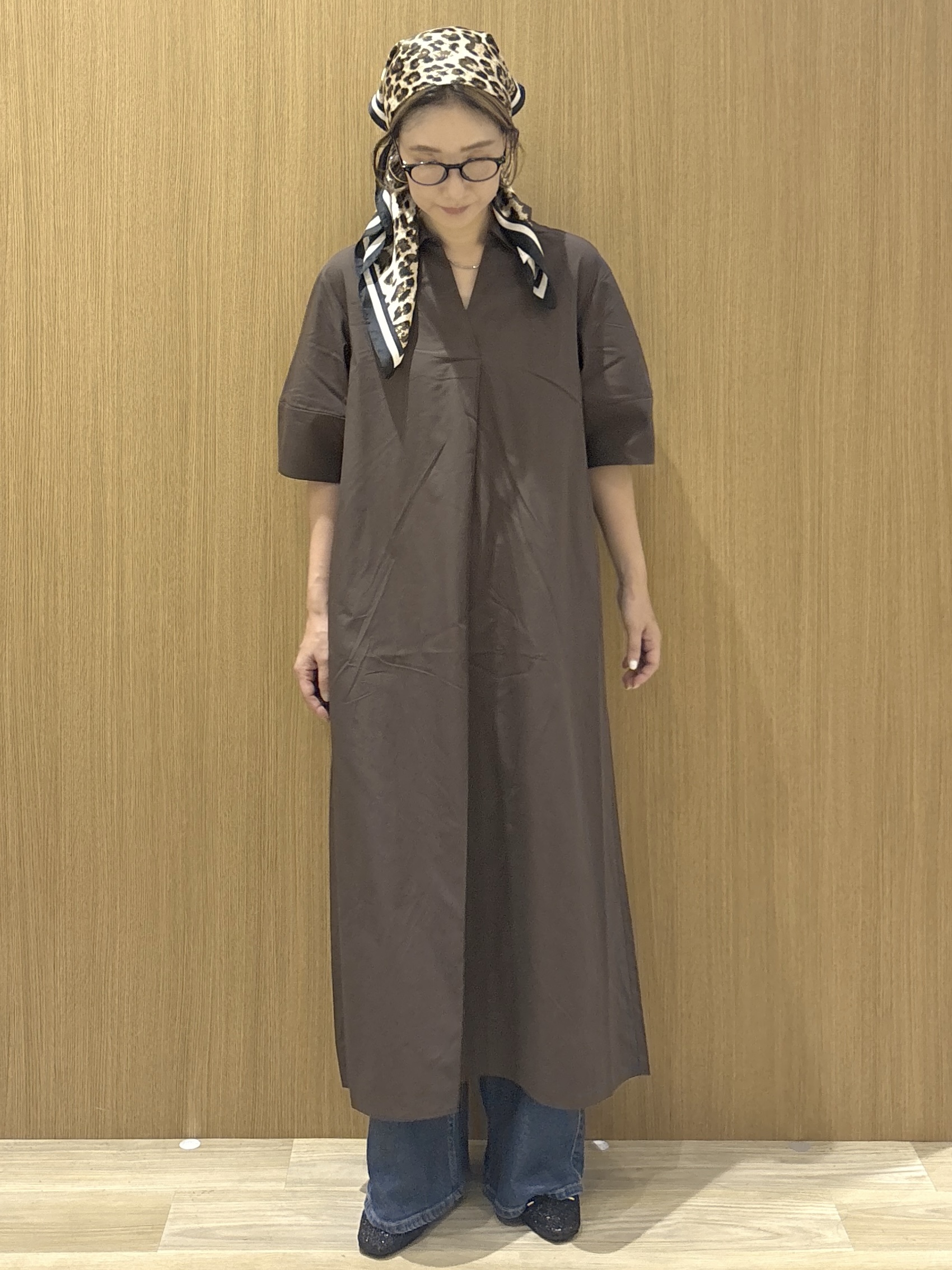 たけねぇさんの「OPAQUE.CLIP｜スキッパーシャツワンピース【洗濯機OK】」を使ったコーディネート