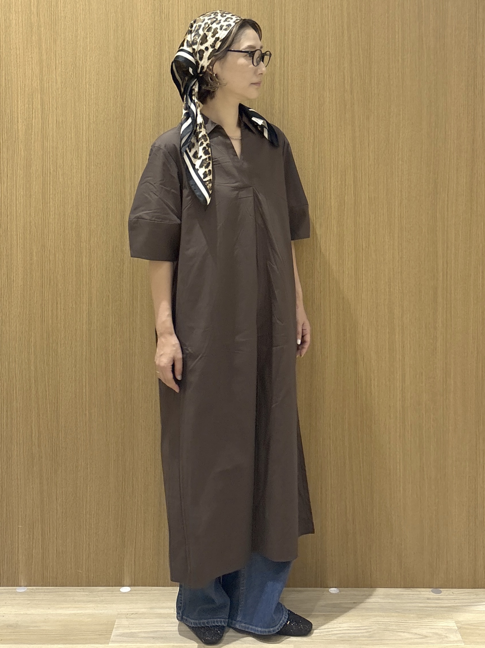 たけねぇさんの「OPAQUE.CLIP｜スキッパーシャツワンピース【洗濯機OK】」を使ったコーディネート