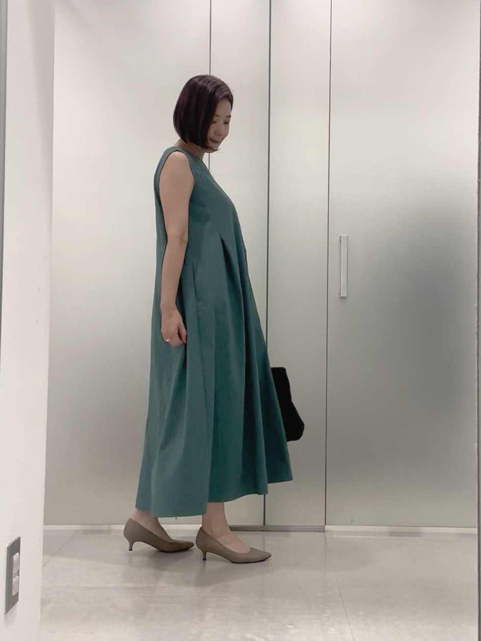まどかさんの「UNTITLED｜【残暑も快適/接触冷感/UVカット/吸水速乾】Aラインロングワンピース」を使ったコーディネート