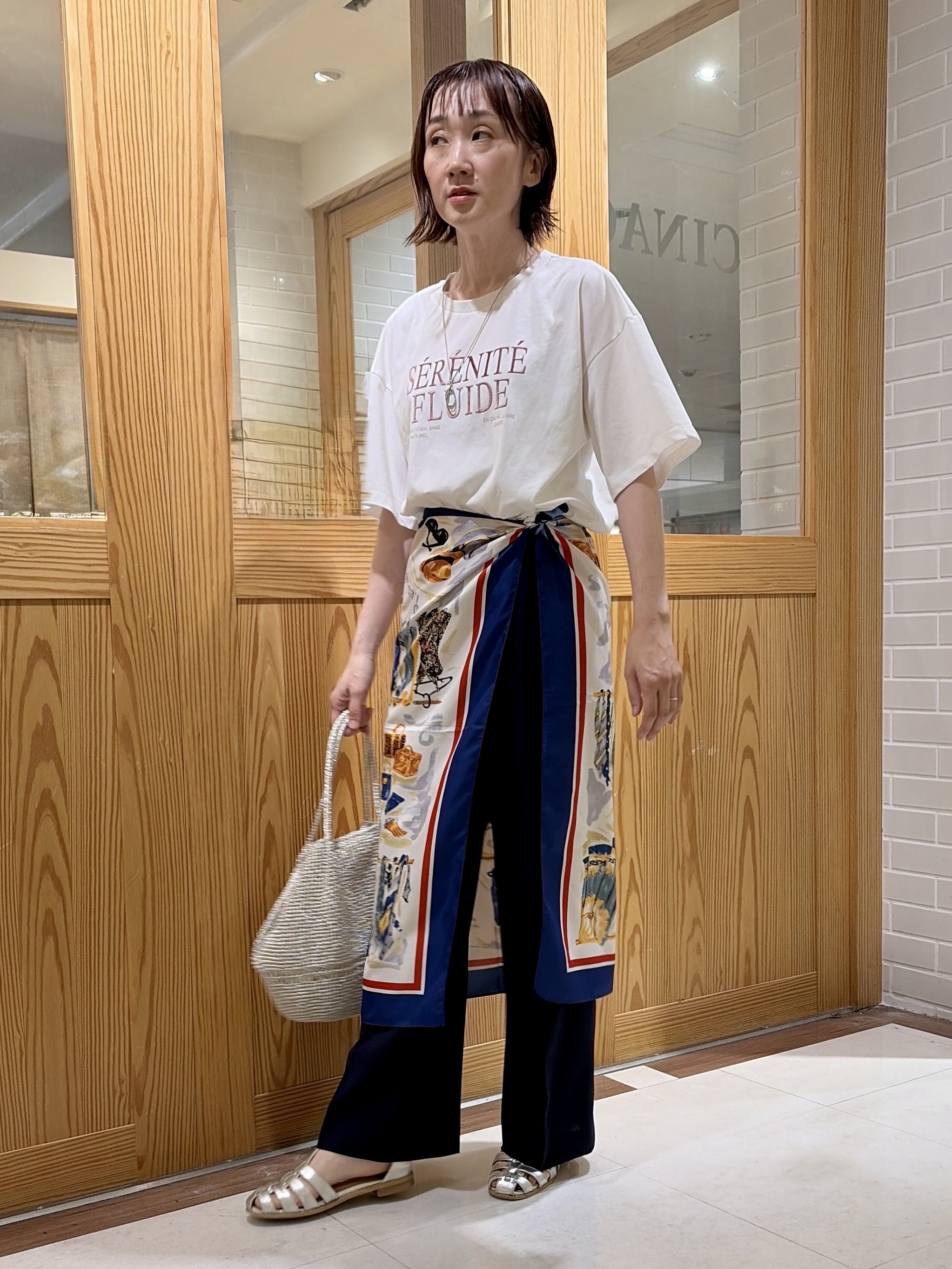 ゆうさんの「UNTITLED｜【丈感すっきり】ベロアプリントロゴT」を使ったコーディネート