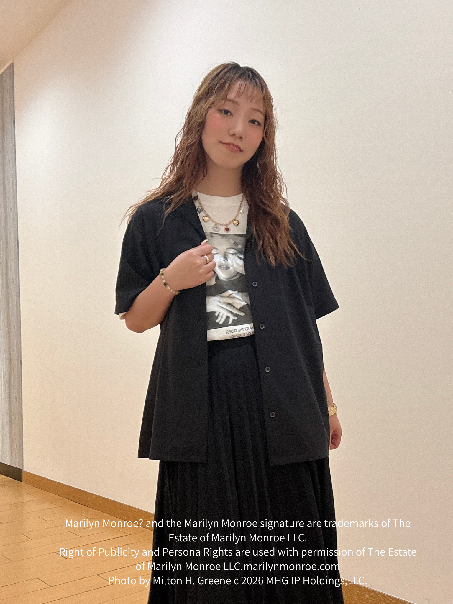 ヒナさんの「TAKEO KIKUCHI｜【別注】マリリン・モンロー/フォトTシャツ」を使ったコーディネート