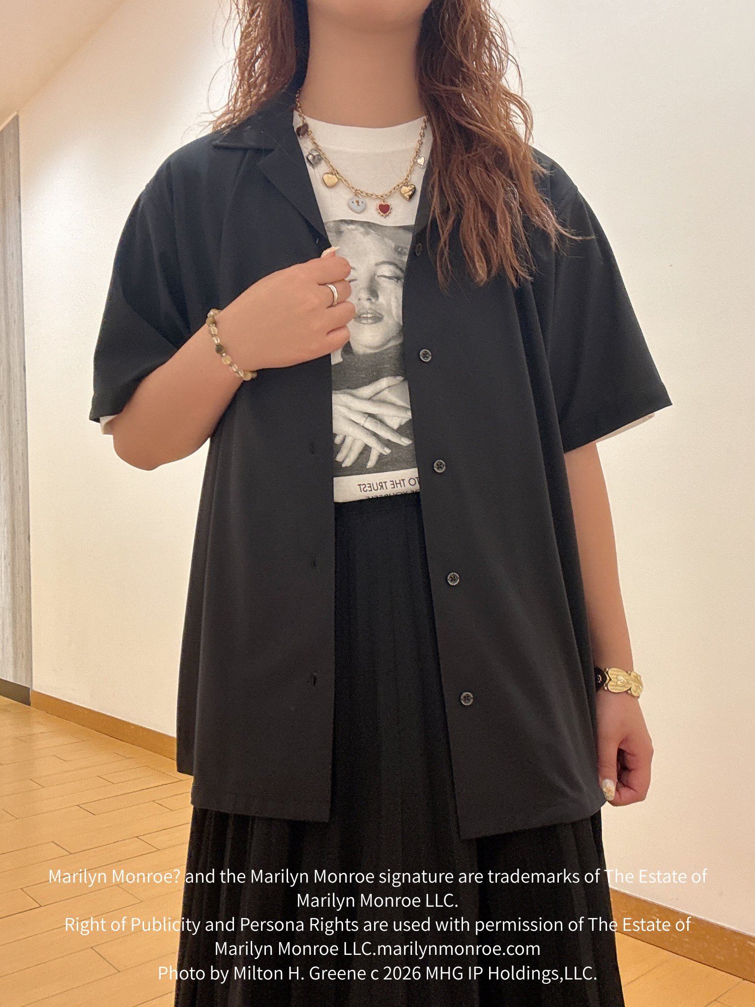 ヒナさんの「TAKEO KIKUCHI｜【別注】マリリン・モンロー/フォトTシャツ」を使ったコーディネート