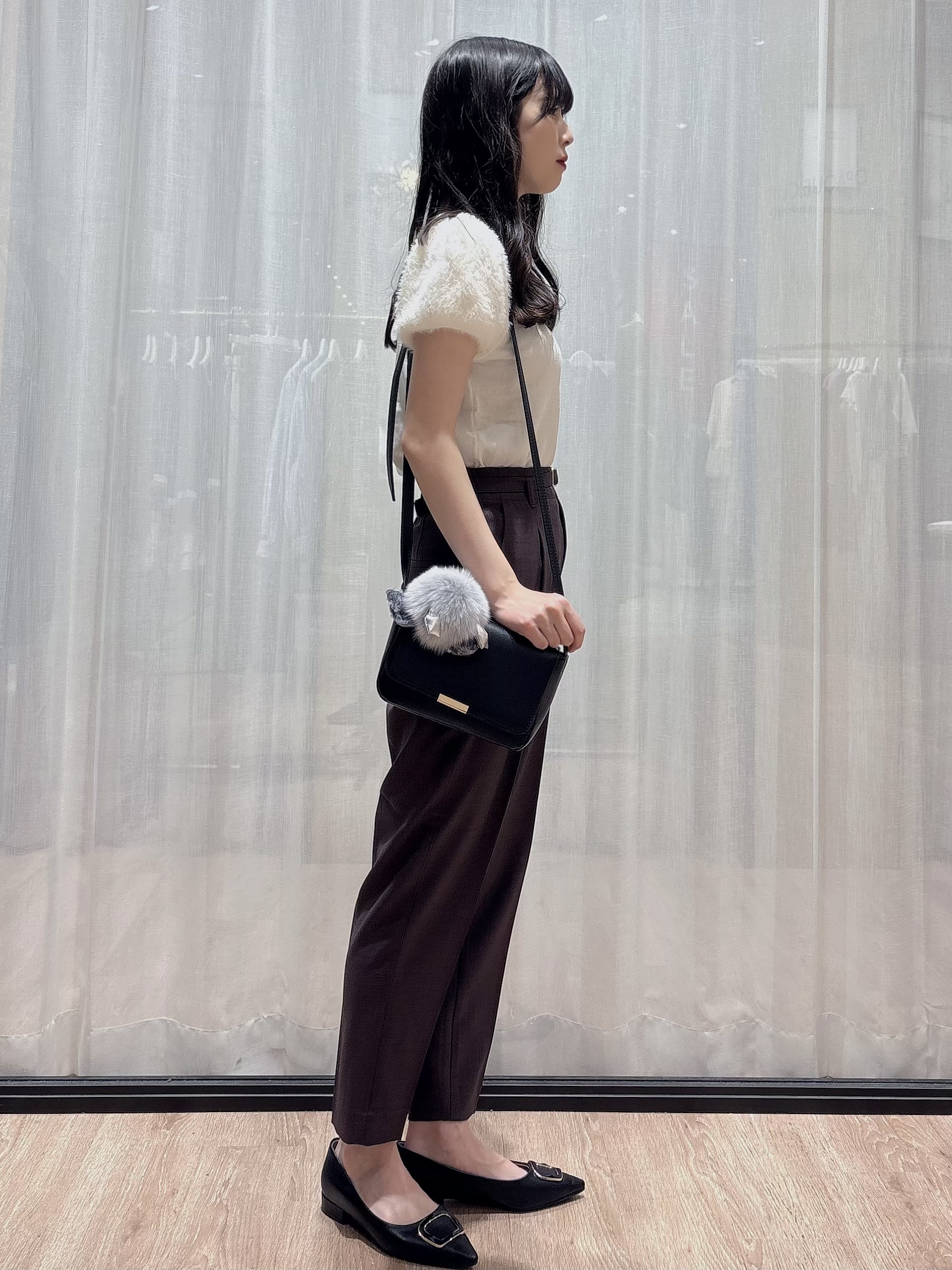 ぞうげさんの「OPAQUE.CLIP｜フリルレースブラウス【洗濯機OK】」を使ったコーディネート