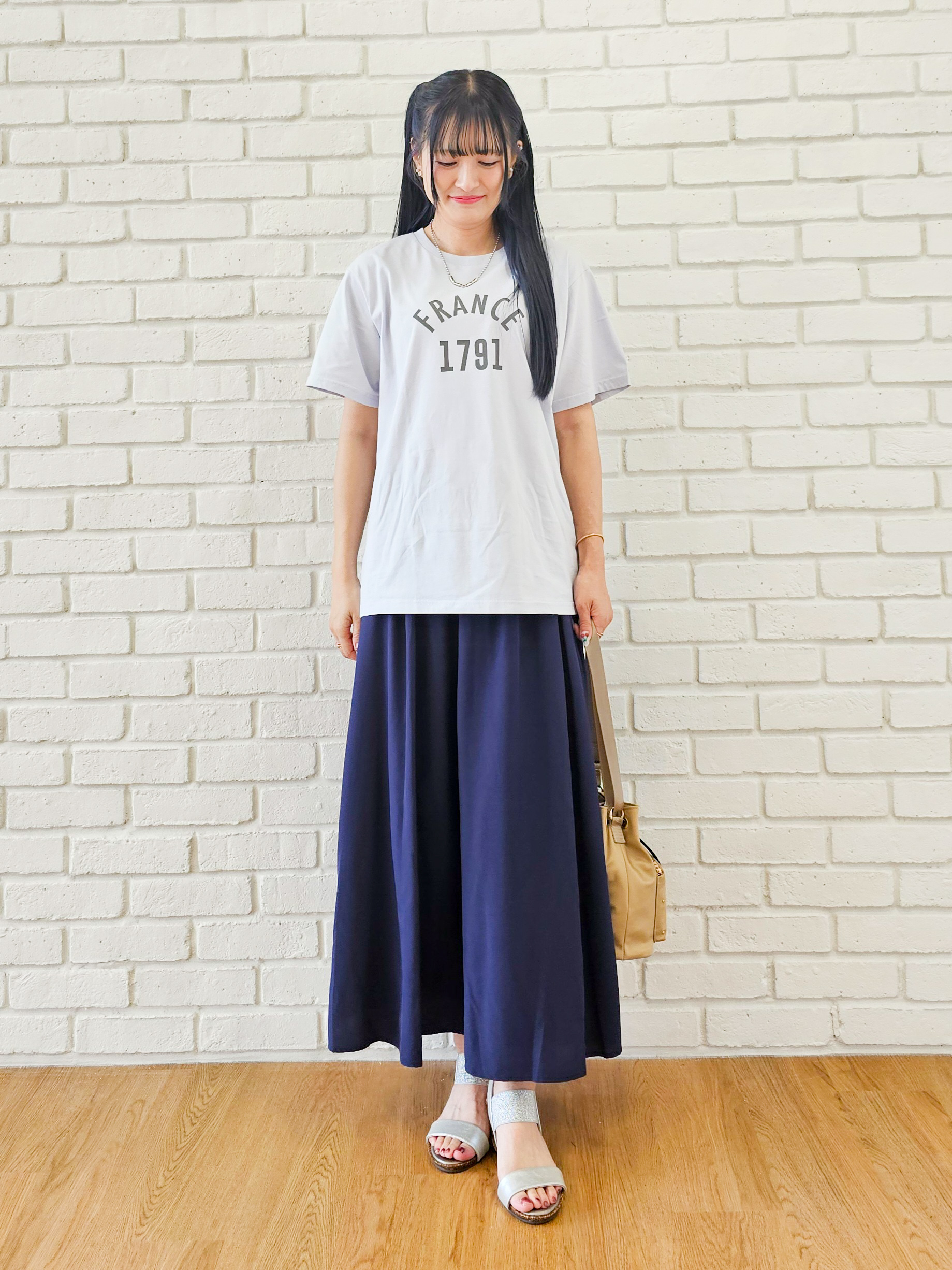 ゆゆさんの「SHOO･LA･RUE｜【洗濯機可/S-LL】夏に快適サラサラ感 大人のプリントTシャツ」を使ったコーディネート