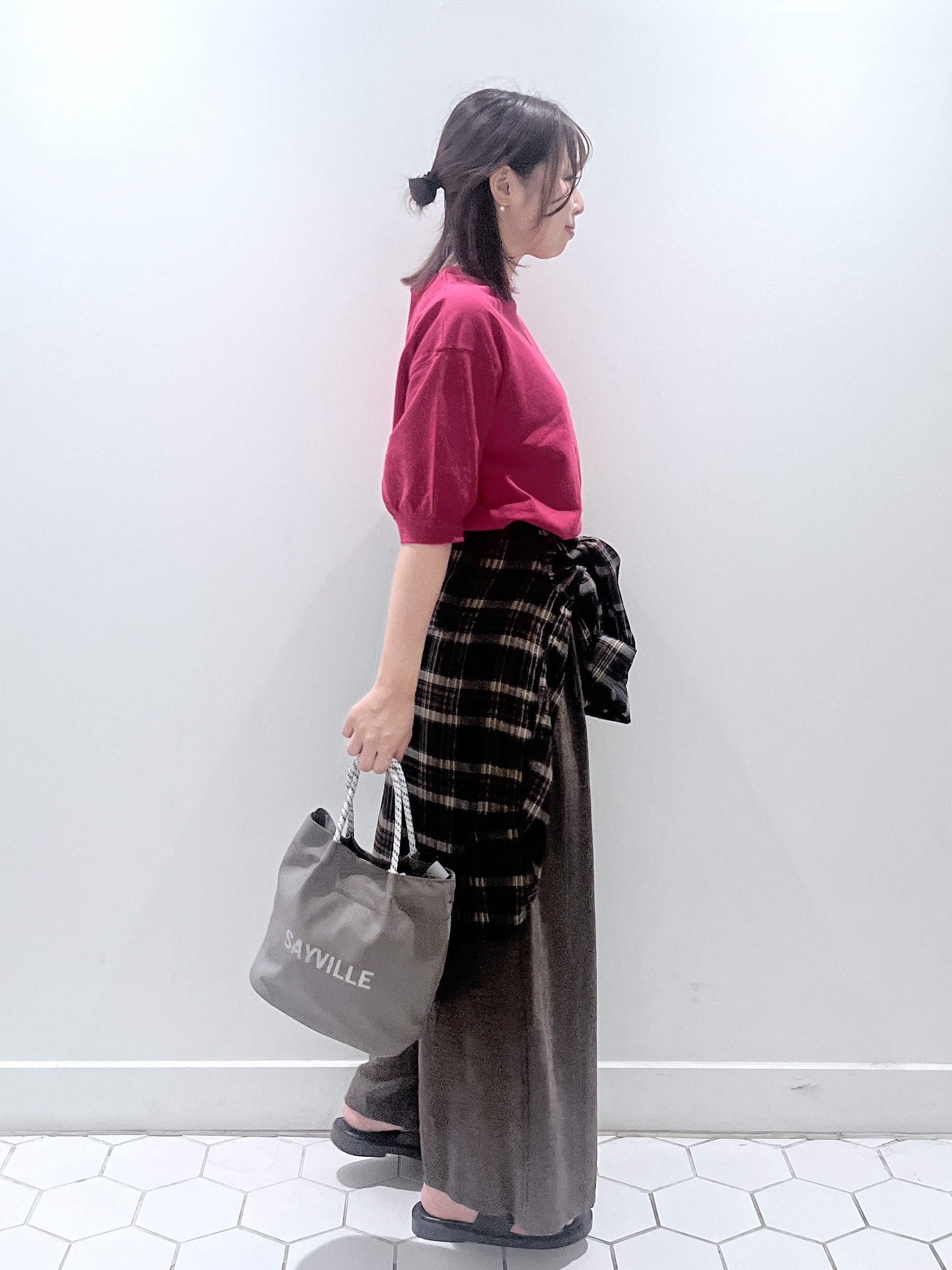 Makinoさんの「Dessin｜【高レビュー/洗える/XS-L】バックヘンリーミニ裏毛 5分袖」を使ったコーディネート