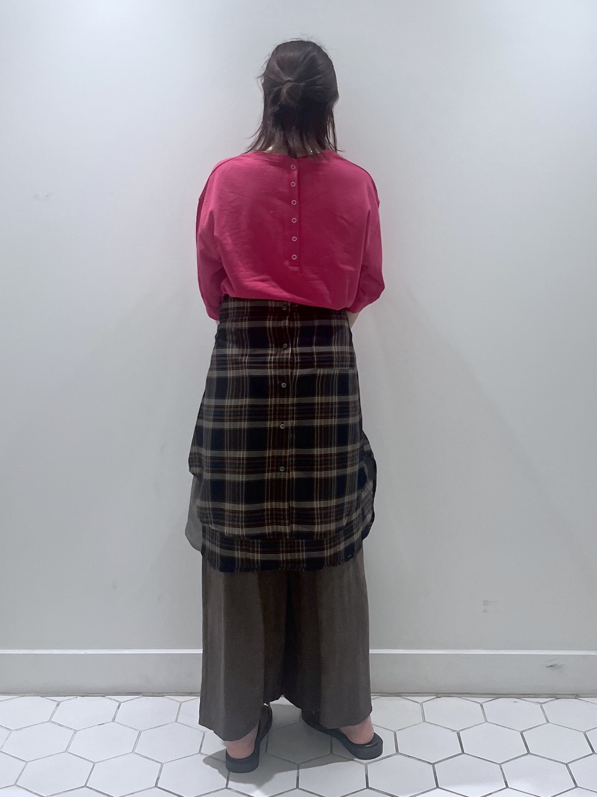 Makinoさんの「Dessin｜【高レビュー/洗える/XS-L】バックヘンリーミニ裏毛 5分袖」を使ったコーディネート