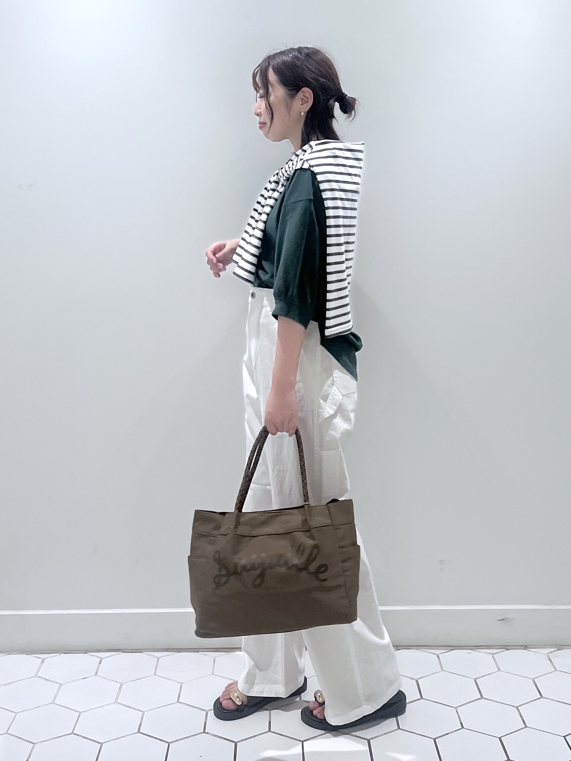 Makinoさんの「Dessin｜【高レビュー/洗える/XS-L】バックヘンリーミニ裏毛 5分袖」を使ったコーディネート