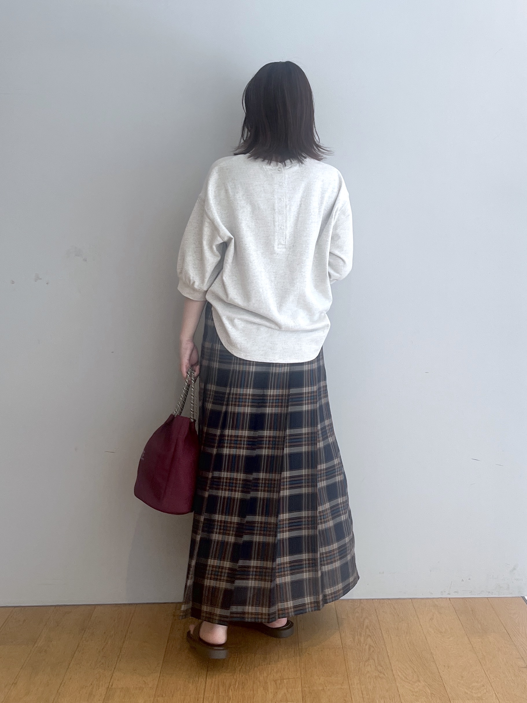 Makinoさんの「Dessin｜【高レビュー/洗える/XS-L】バックヘンリーミニ裏毛 5分袖」を使ったコーディネート