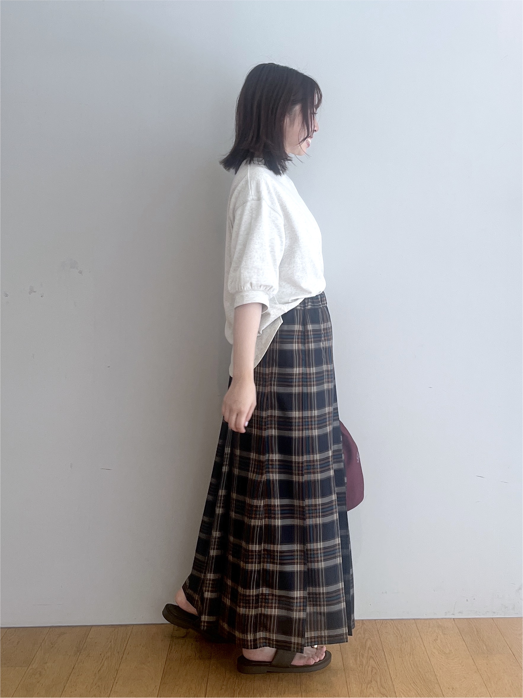 Makinoさんの「Dessin｜【高レビュー/洗える/XS-L】バックヘンリーミニ裏毛 5分袖」を使ったコーディネート