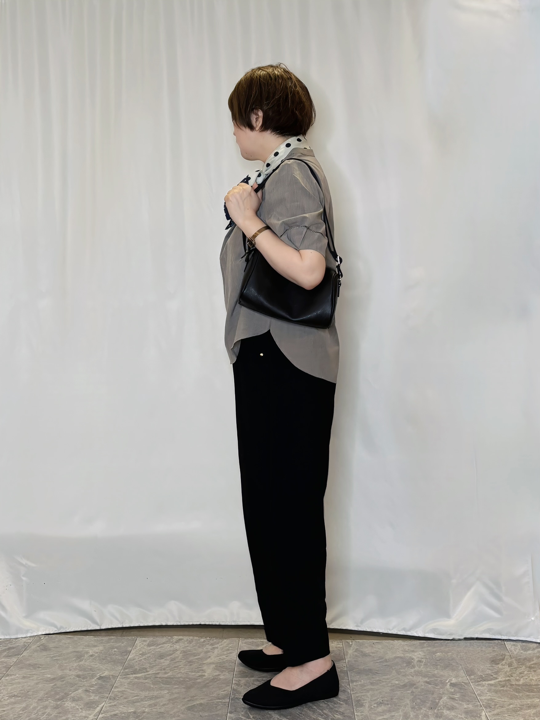 たみさんの「SHOO･LA･RUE｜【洗濯後しわになりにくい/インせずきまる】シンプルだけど女性らしい 麻調スキッパーブラウス」を使ったコーディネート
