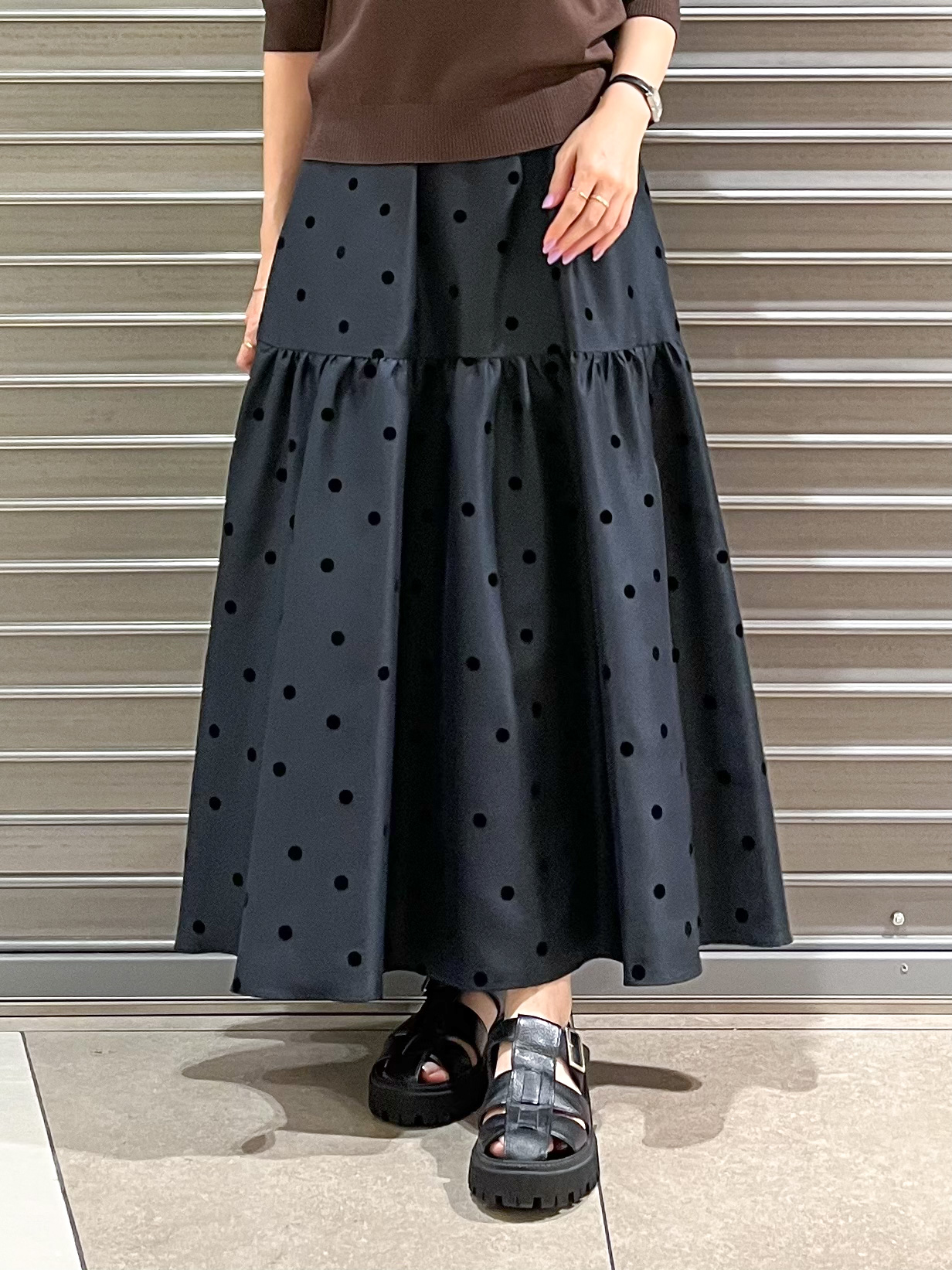 じゅんさんの「DRESSTERIOR｜【日本製/シアー素材】ウォッシャブルニット ハーフスリーブプルオーバー」を使ったコーディネート