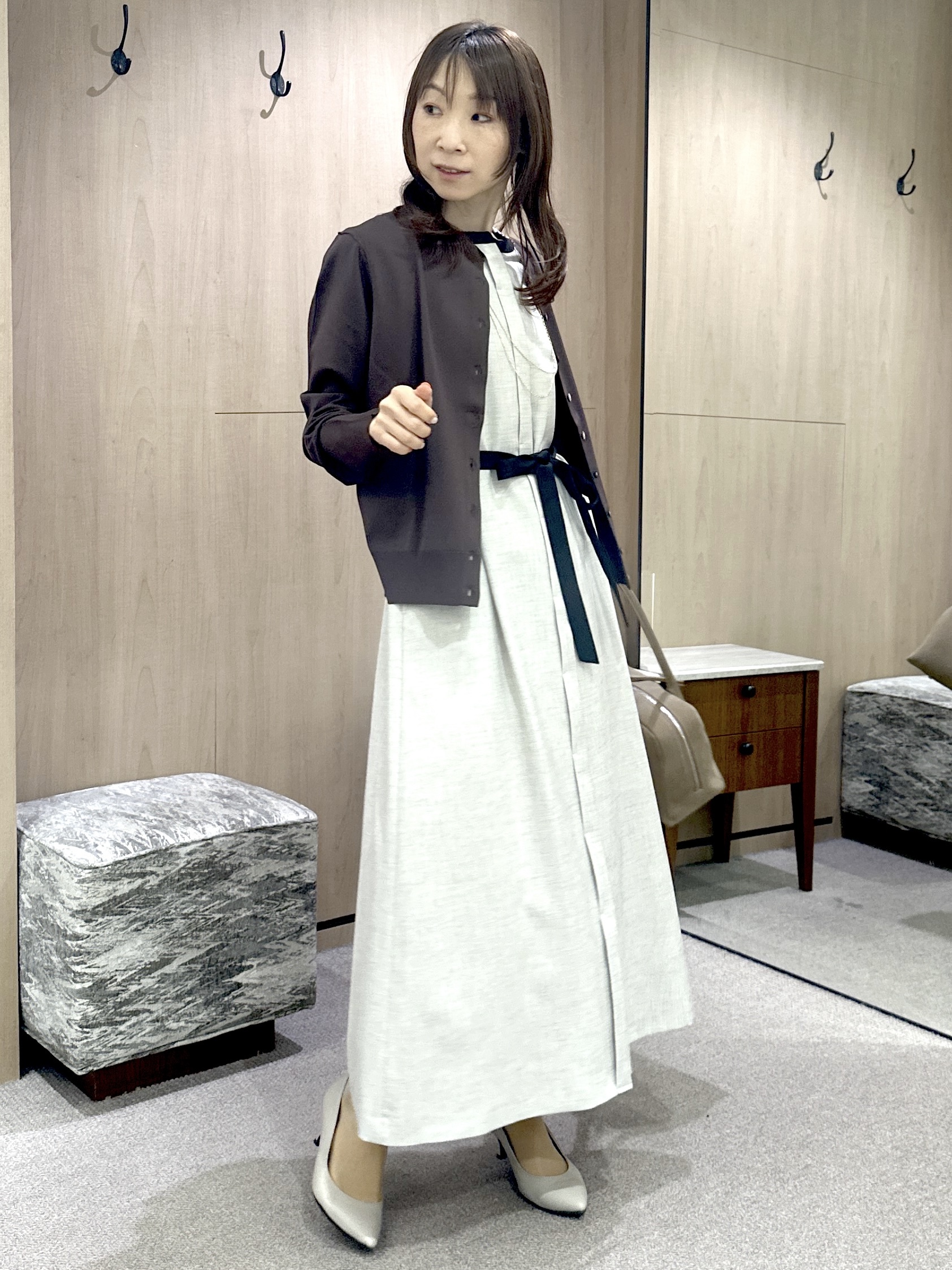 Miwaさんの「UNTITLED｜【アンサンブル可能/秋羽織り】コンパクトニットカーディガン」を使ったコーディネート