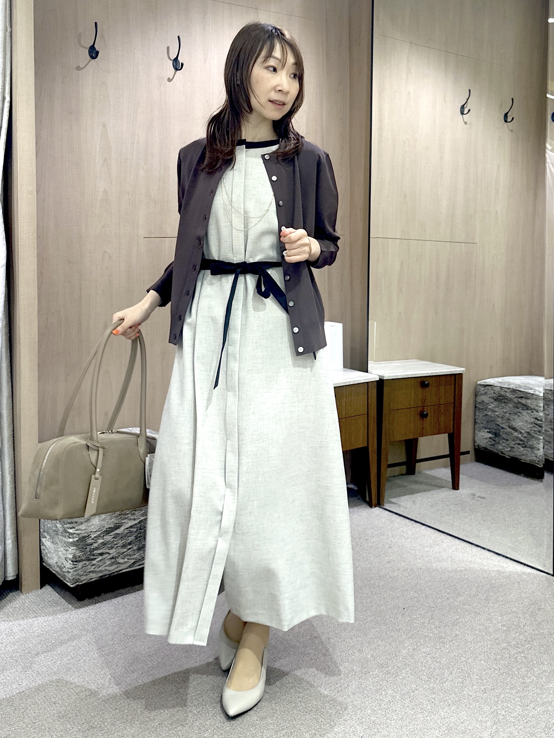 Miwaさんの「UNTITLED｜【アンサンブル可能/秋羽織り】コンパクトニットカーディガン」を使ったコーディネート
