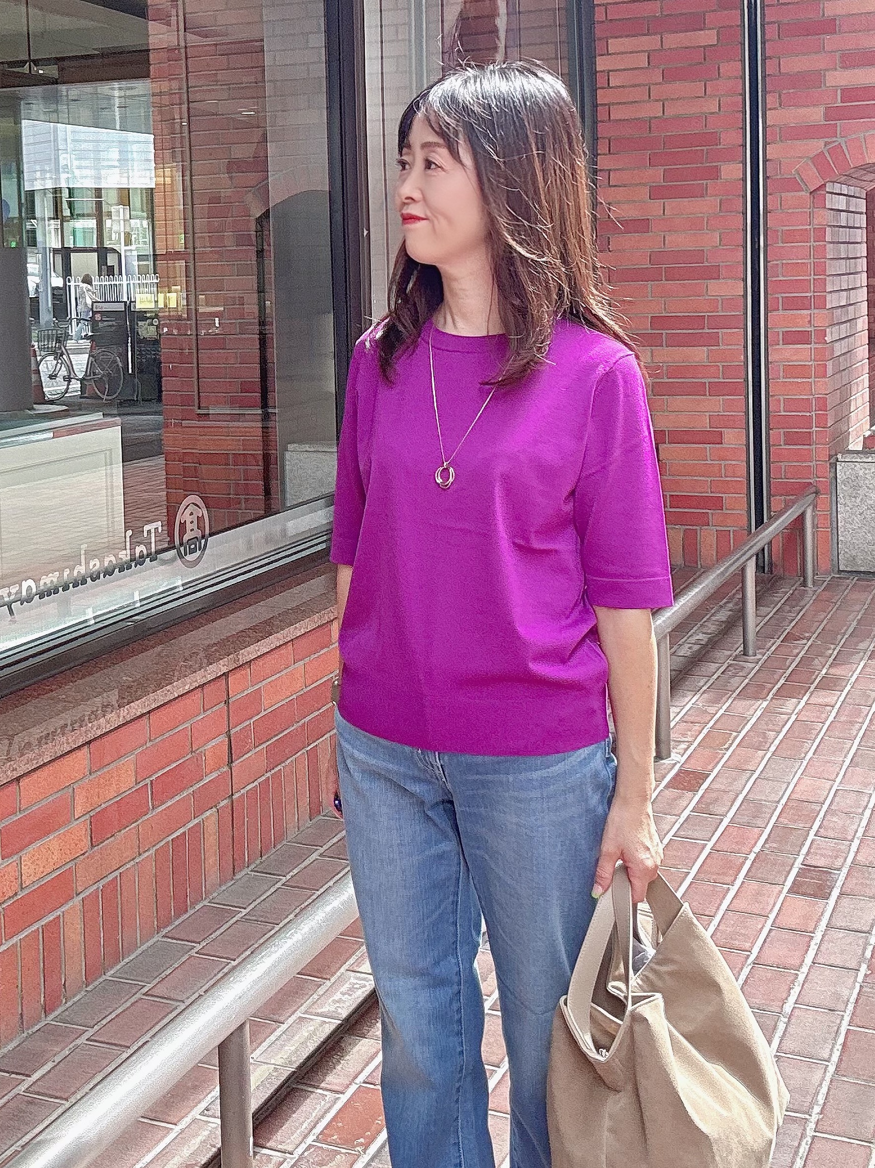 makiさんの「UNTITLED｜【アンサンブル可能/秋羽織り】コンパクトニットカーディガン」を使ったコーディネート