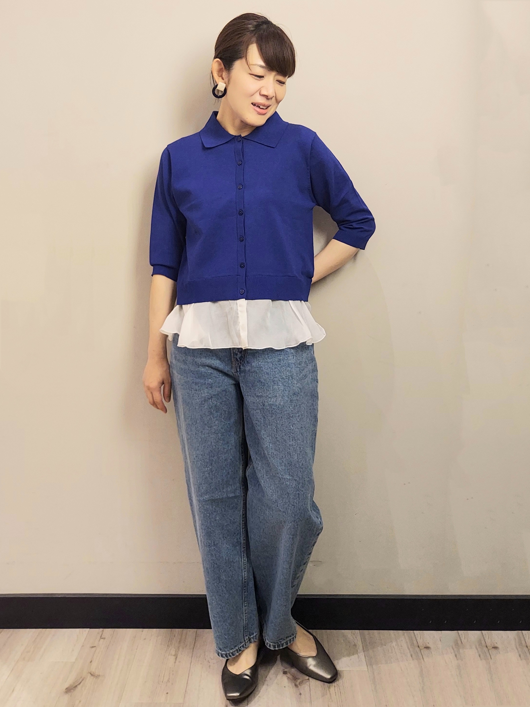 MAKIさんの「index｜裾シアードッキングニット【洗濯機OK】」を使ったコーディネート