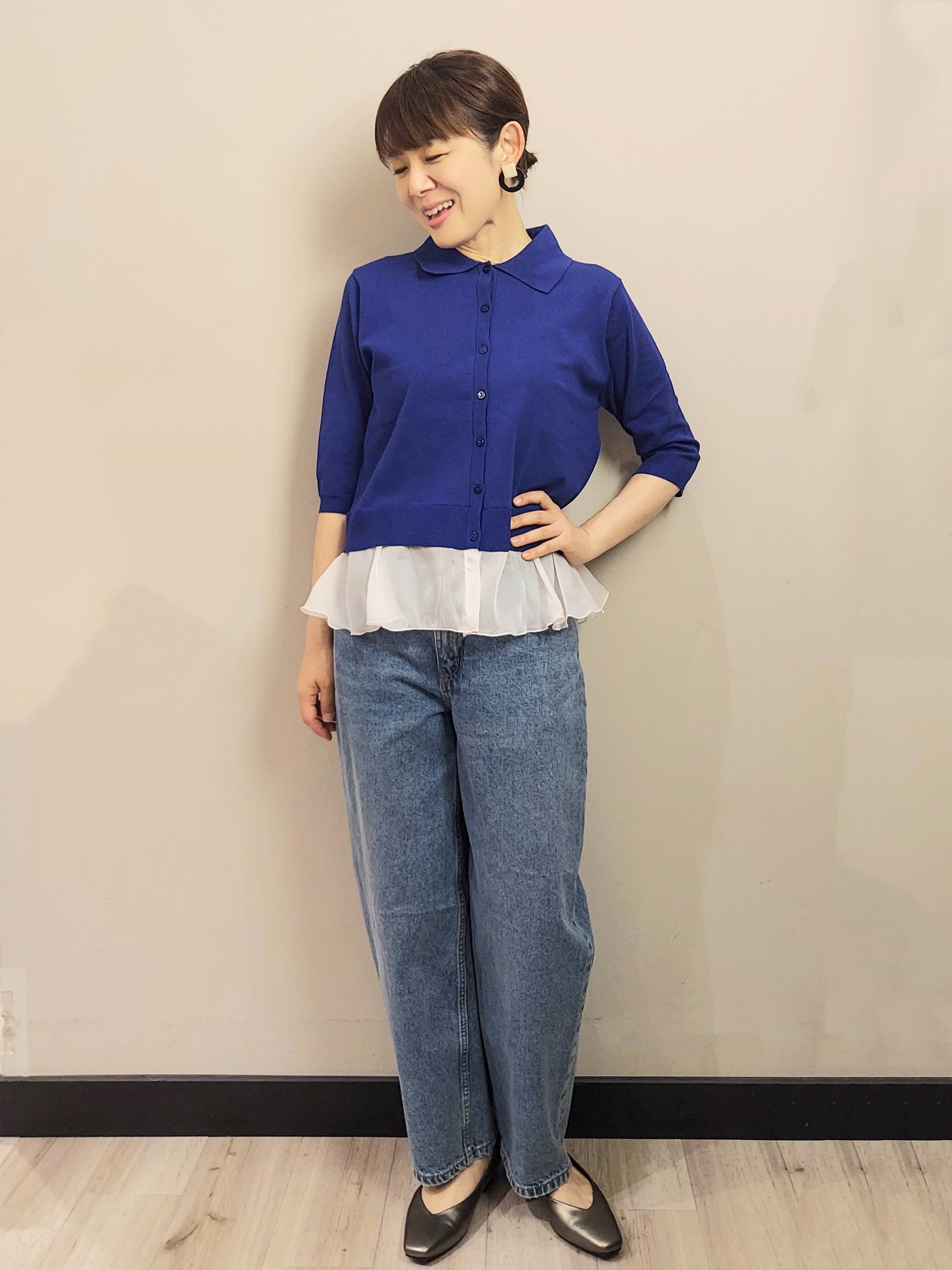 MAKIさんの「index｜裾シアードッキングニット【洗濯機OK】」を使ったコーディネート