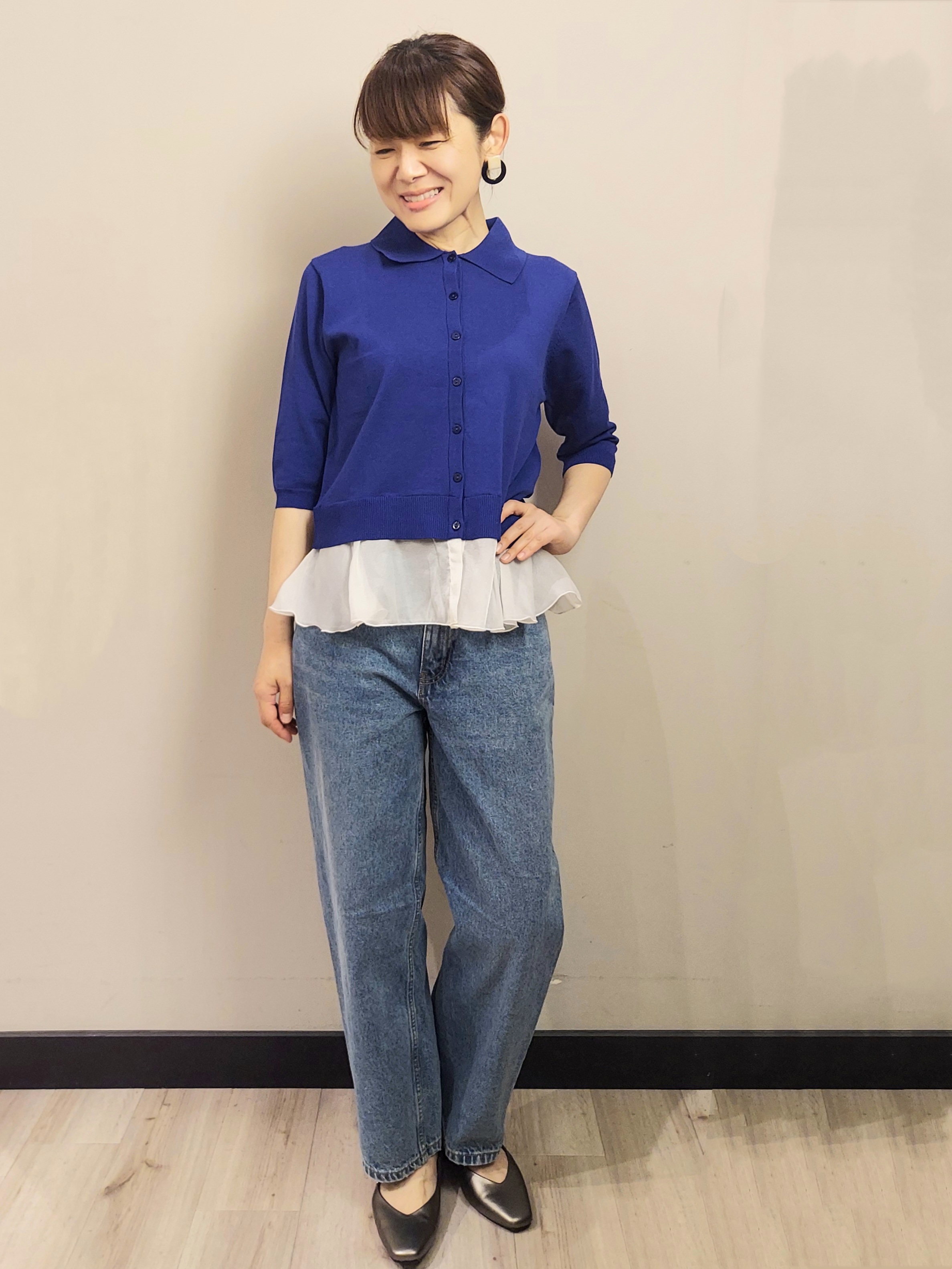 MAKIさんの「index｜裾シアードッキングニット【洗濯機OK】」を使ったコーディネート