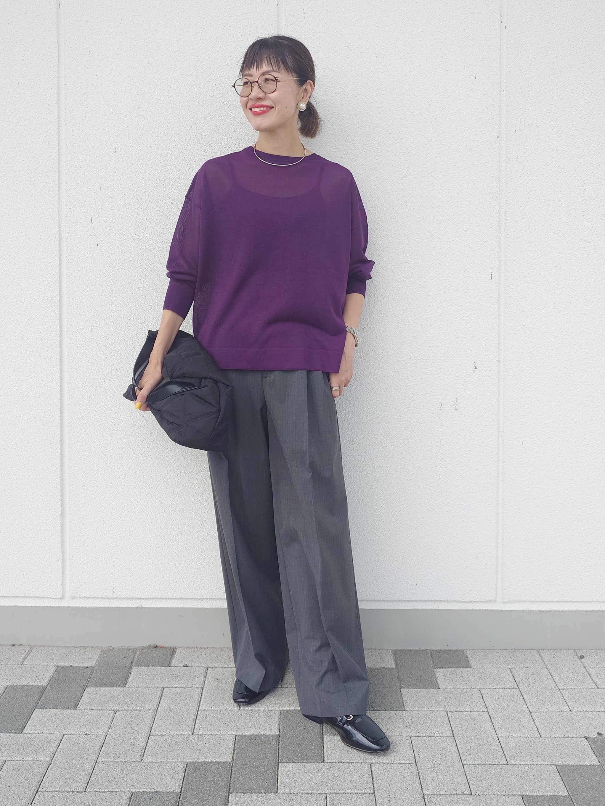 MUTSUKOさんの「UNTITLED｜【アンサンブル可/秋羽織り/シアー】前後2WAYカーディガン」を使ったコーディネート