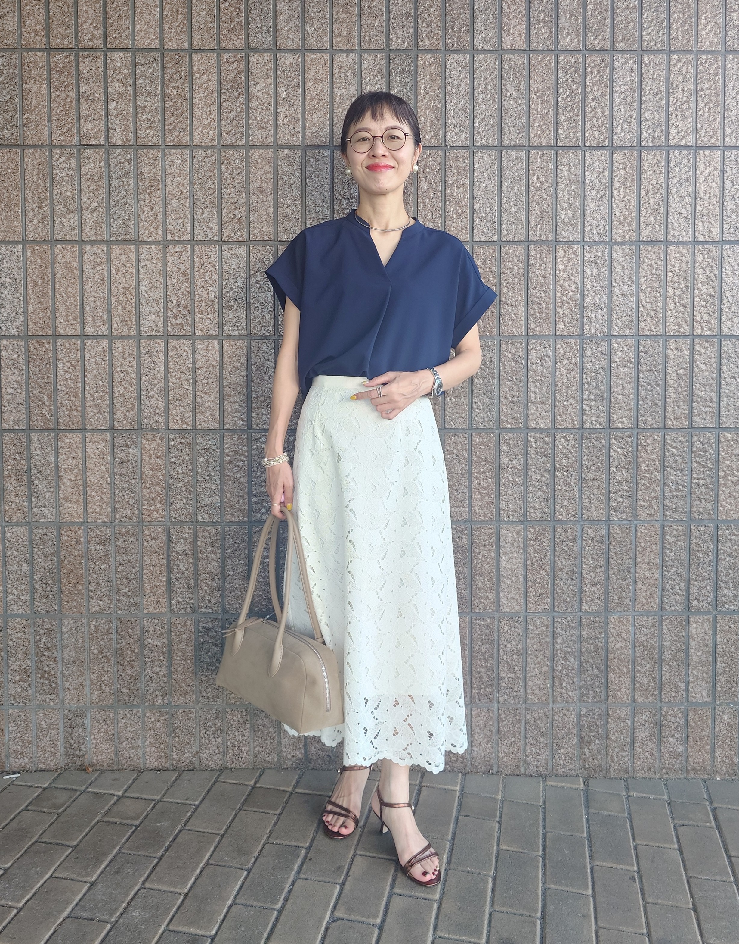 MUTSUKOさんの「UNTITLED｜【セットアップ可/UVカット】エアリークールブラウス」を使ったコーディネート