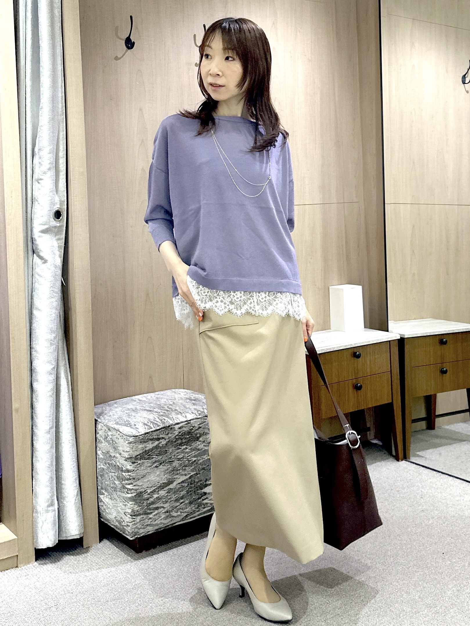 Miwaさんの「UNTITLED｜【アンサンブル可/日除け・冷房対策】シアーレーヨンZIPカーディガン」を使ったコーディネート