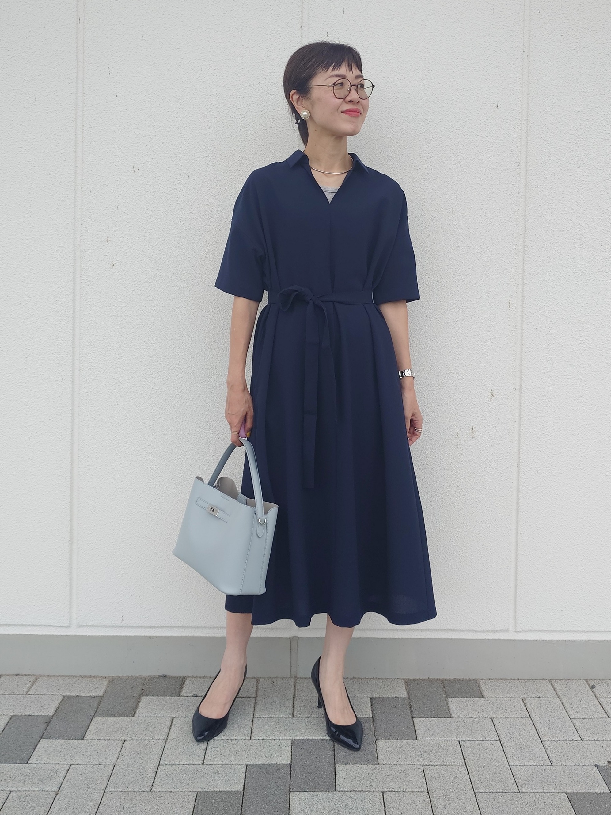 MUTSUKOさんの「UNTITLED｜【初秋も活躍/UVカット/接触冷感】エアリークールワンピース」を使ったコーディネート