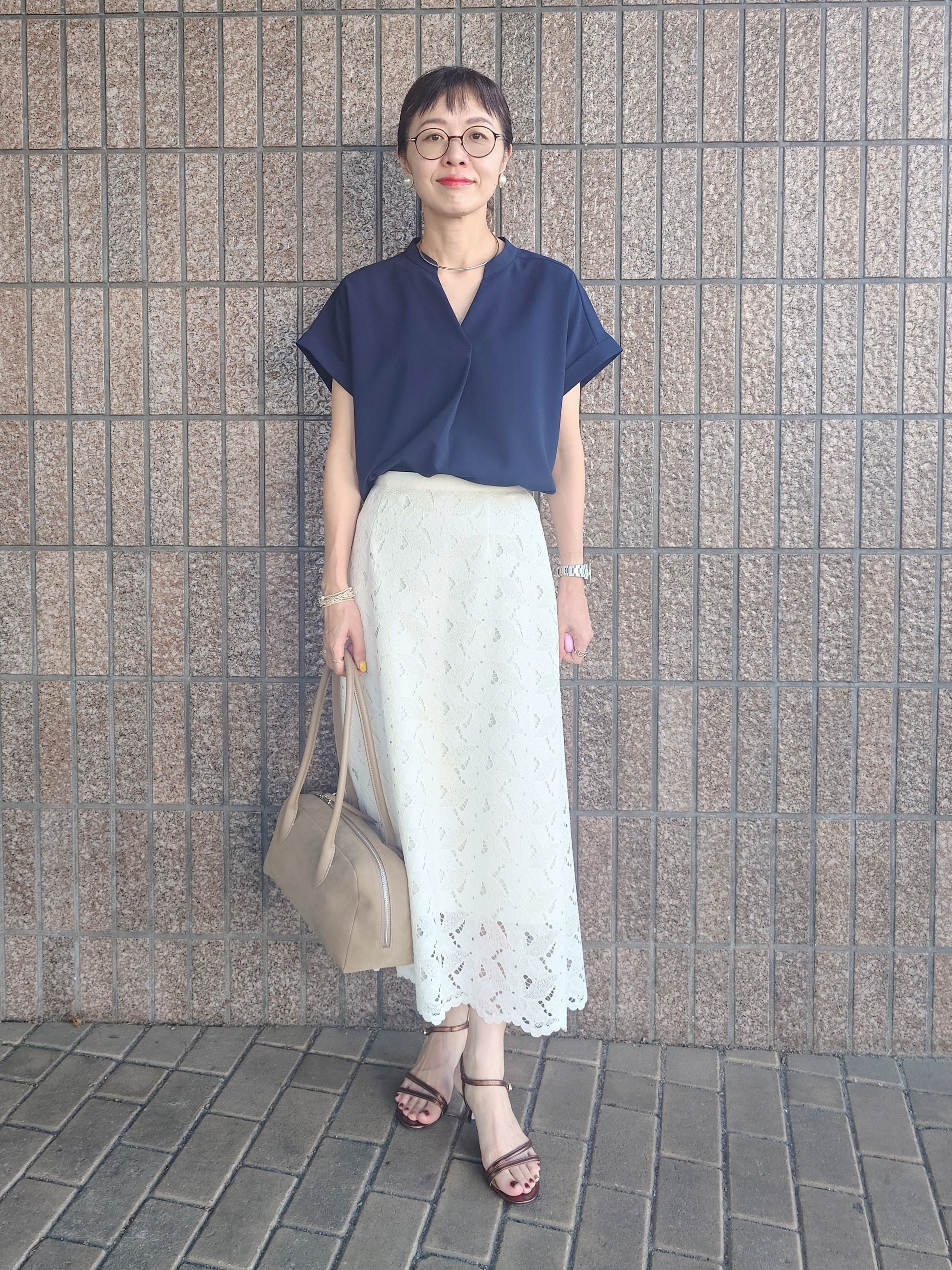 MUTSUKOさんの「UNTITLED｜【セットアップ可/UVカット】エアリークールブラウス」を使ったコーディネート