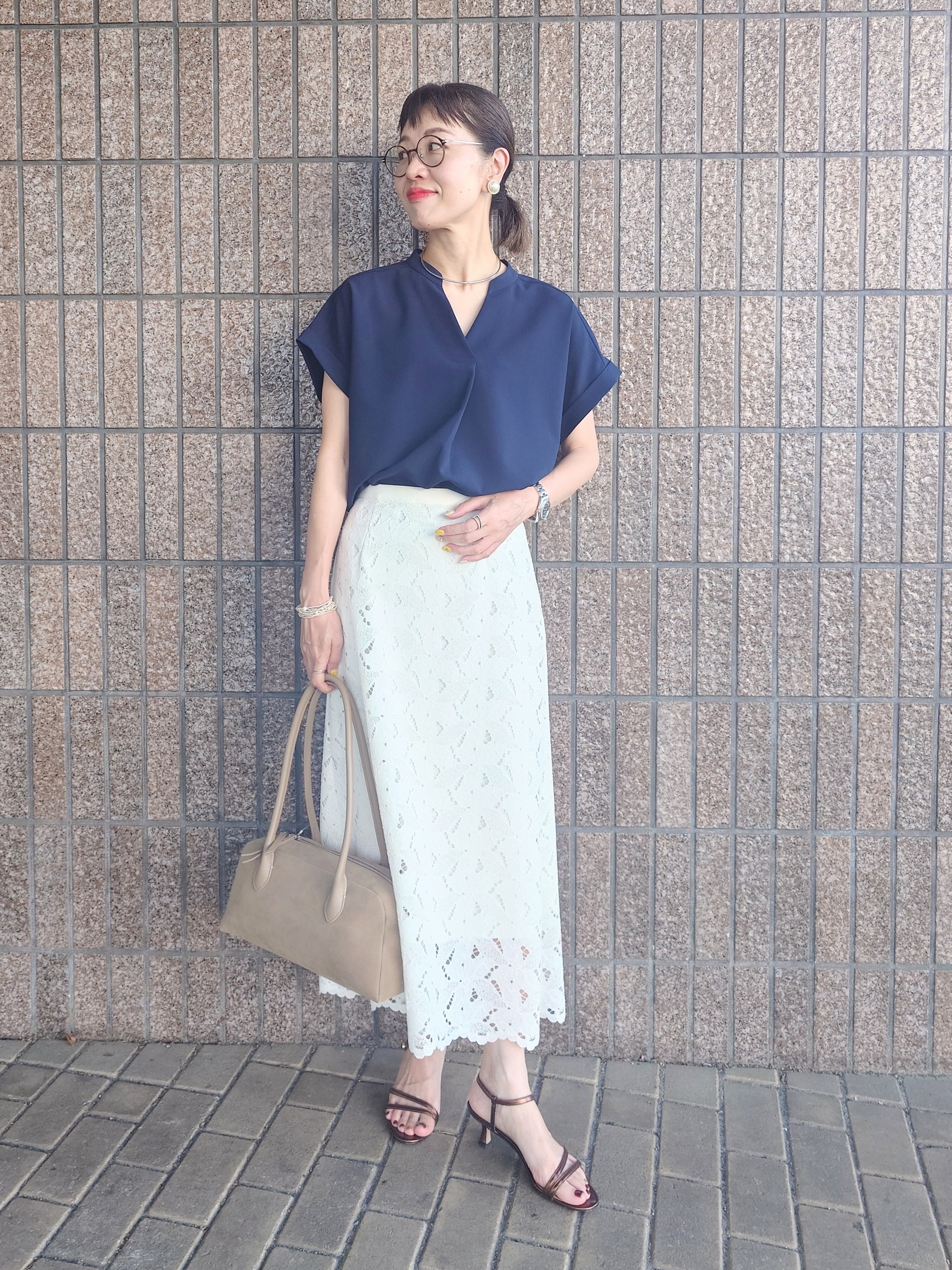 MUTSUKOさんの「UNTITLED｜【セットアップ可/UVカット】エアリークールブラウス」を使ったコーディネート
