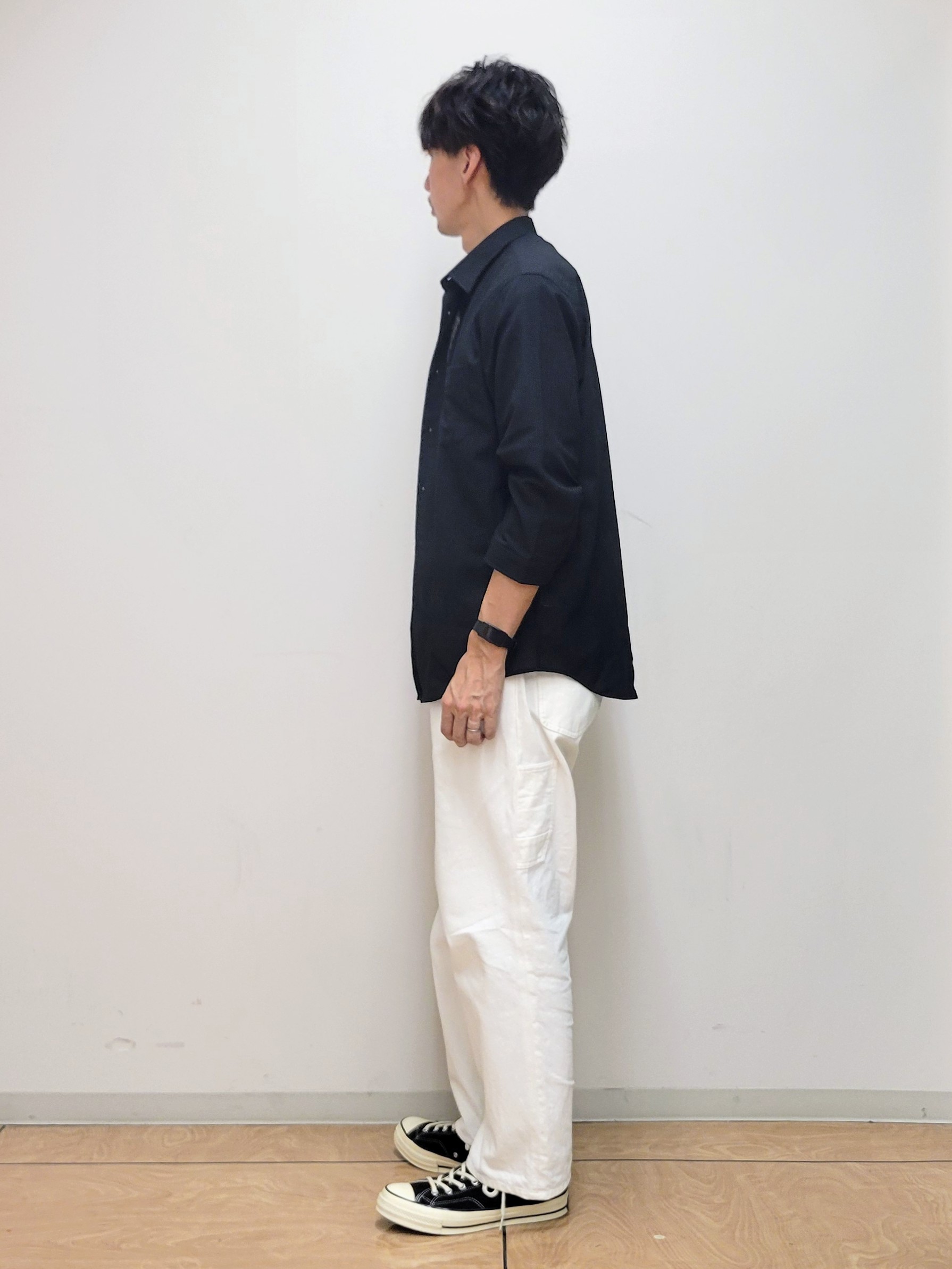 piroyaさんの「TAKEO KIKUCHI｜【通気性】トリコットサッカー 7分袖シャツ」を使ったコーディネート