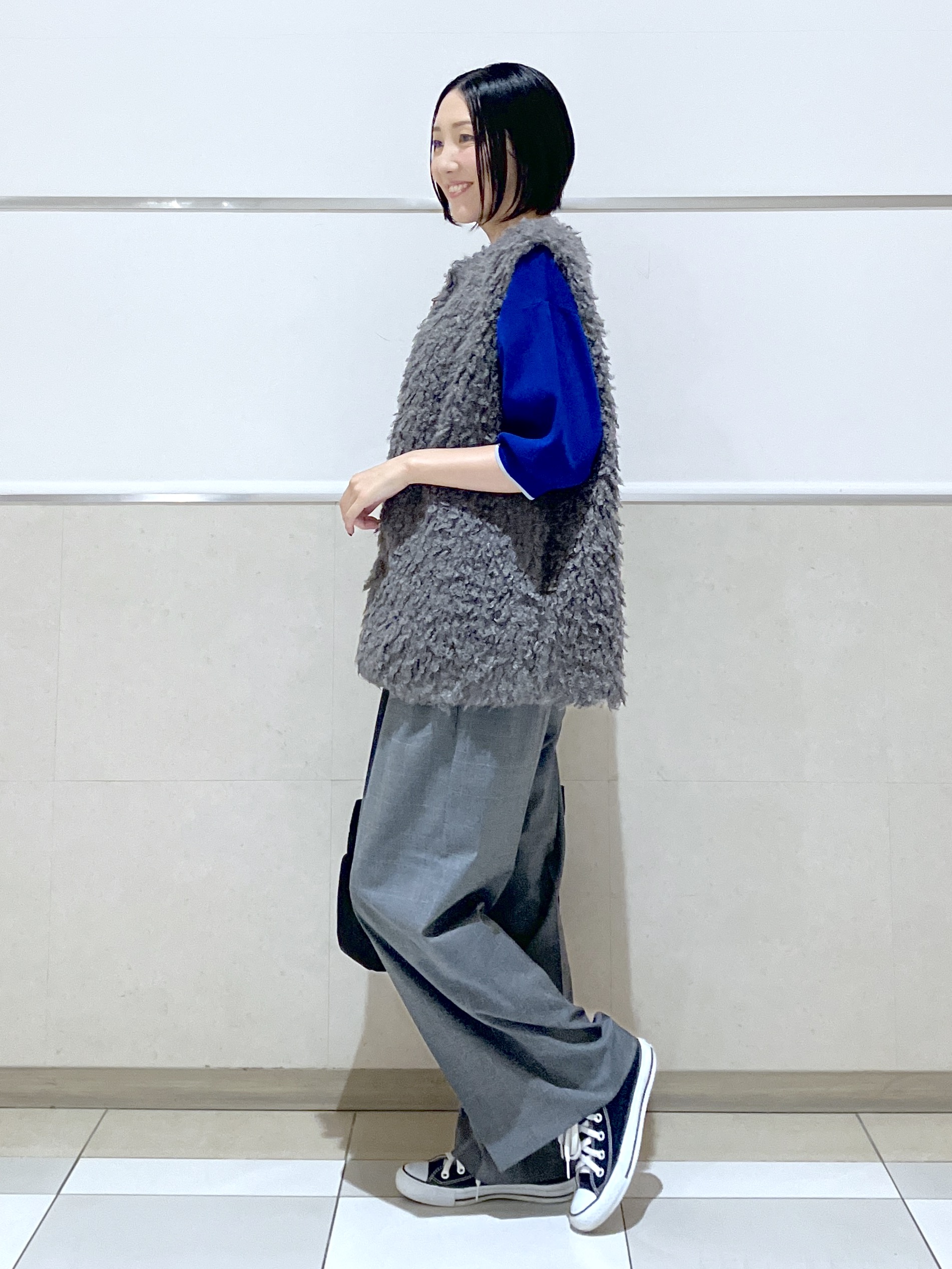 eriko さんの「Dessin｜【UVカット/マシンウォッシャブル】6分袖配色ニット」を使ったコーディネート