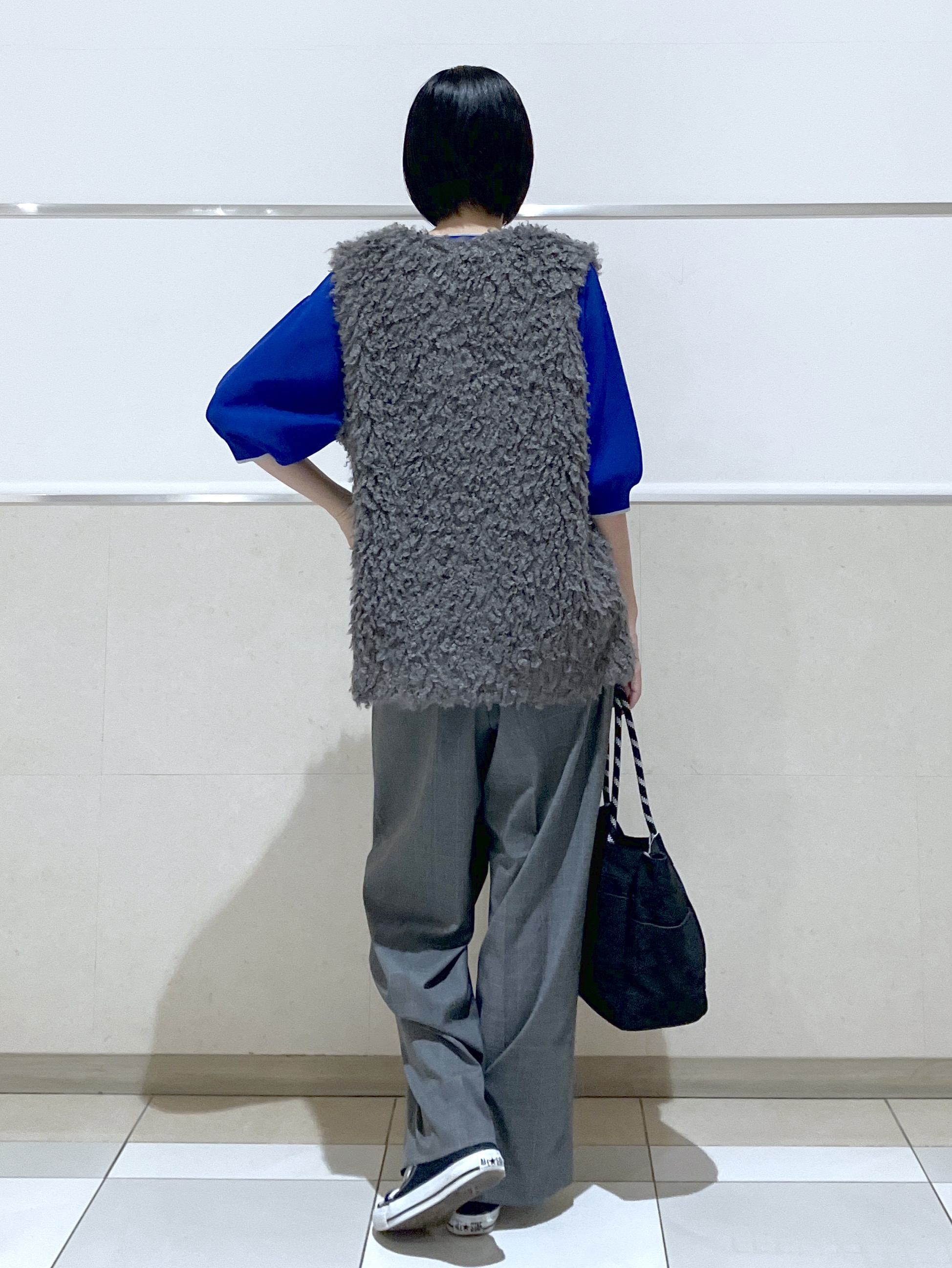 eriko さんの「Dessin｜【UVカット/マシンウォッシャブル】6分袖配色ニット」を使ったコーディネート