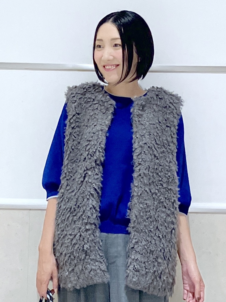 eriko さんの「Dessin｜【UVカット/マシンウォッシャブル】6分袖配色ニット」を使ったコーディネート