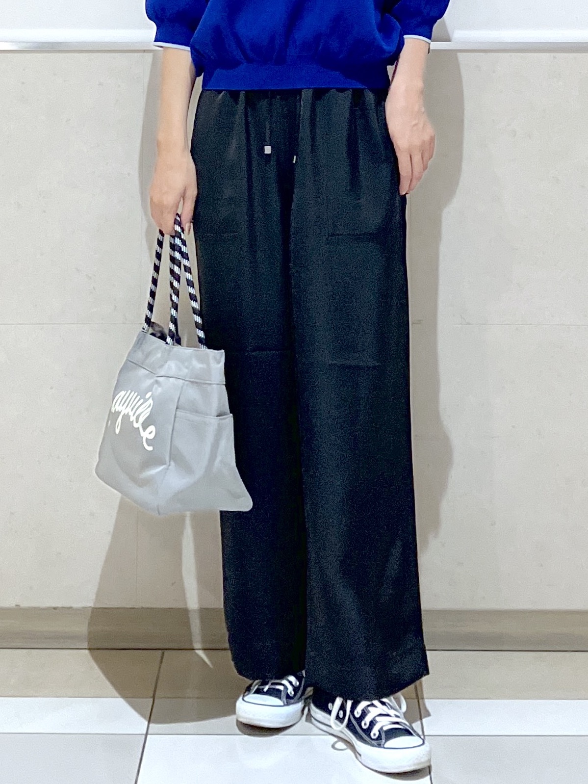 eriko さんの「Dessin｜【高レビュー/UVカット/洗濯機OK】6分袖配色ニット」を使ったコーディネート