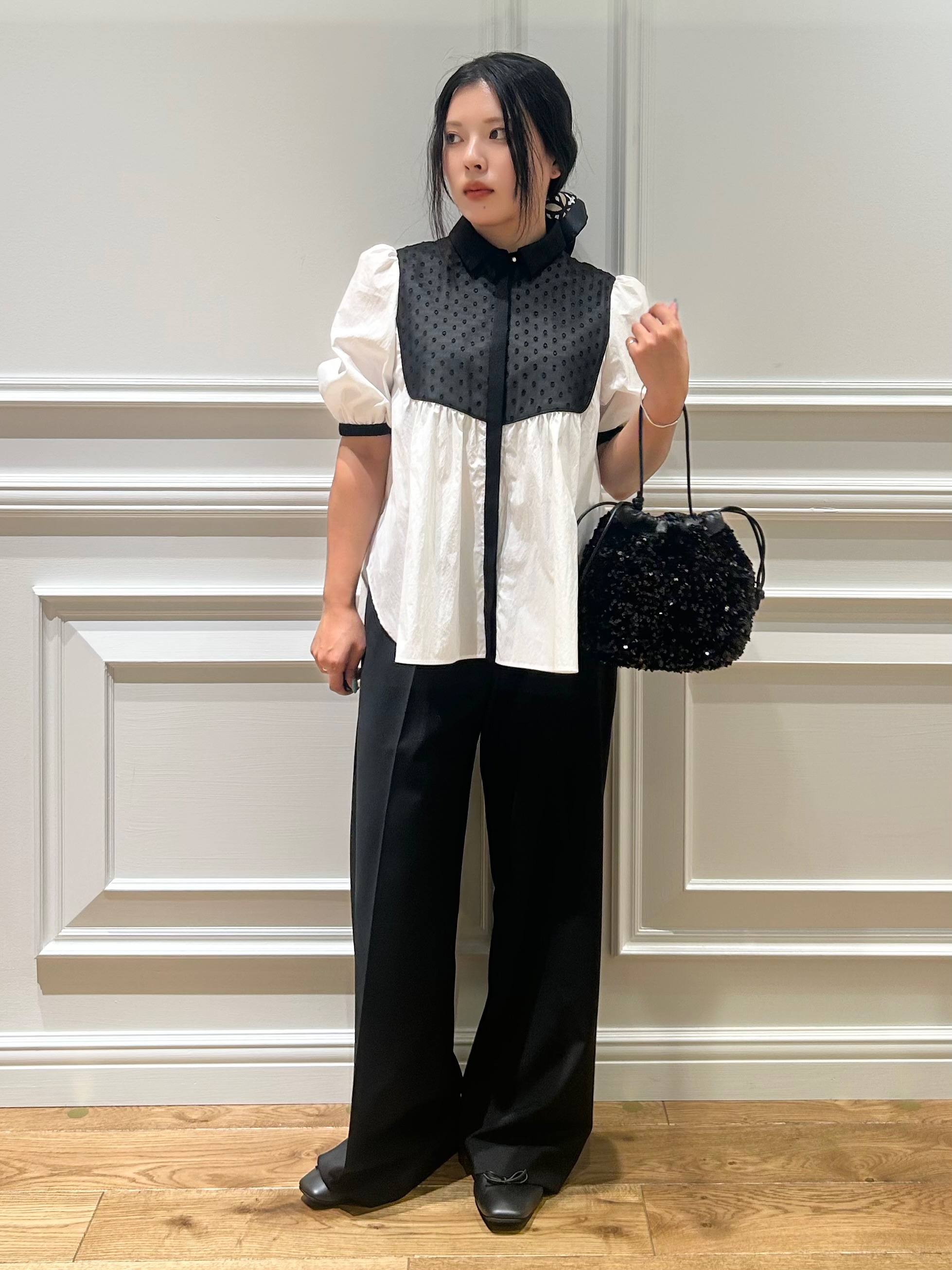 とりみさんの「DRESSTERIOR｜【着映え】ブザム チュニックブラウス」を使ったコーディネート