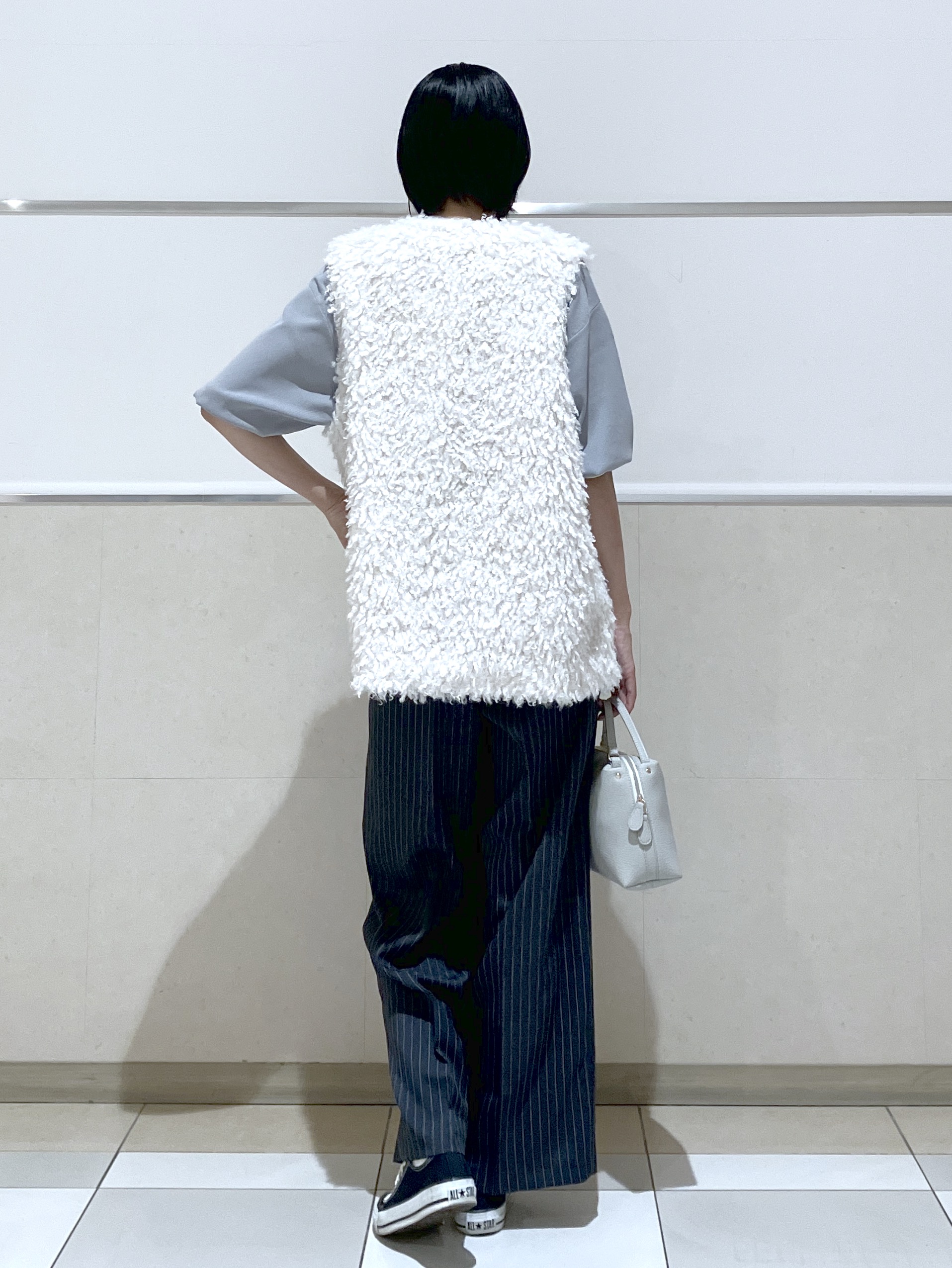 eriko さんの「Dessin｜【UVカット/マシンウォッシャブル】6分袖配色ニット」を使ったコーディネート