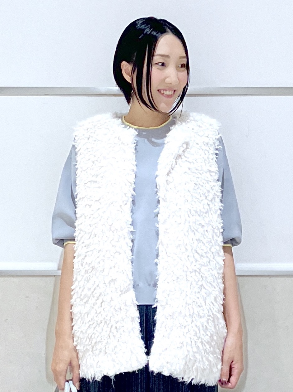 eriko さんの「Dessin｜【UVカット/マシンウォッシャブル】6分袖配色ニット」を使ったコーディネート