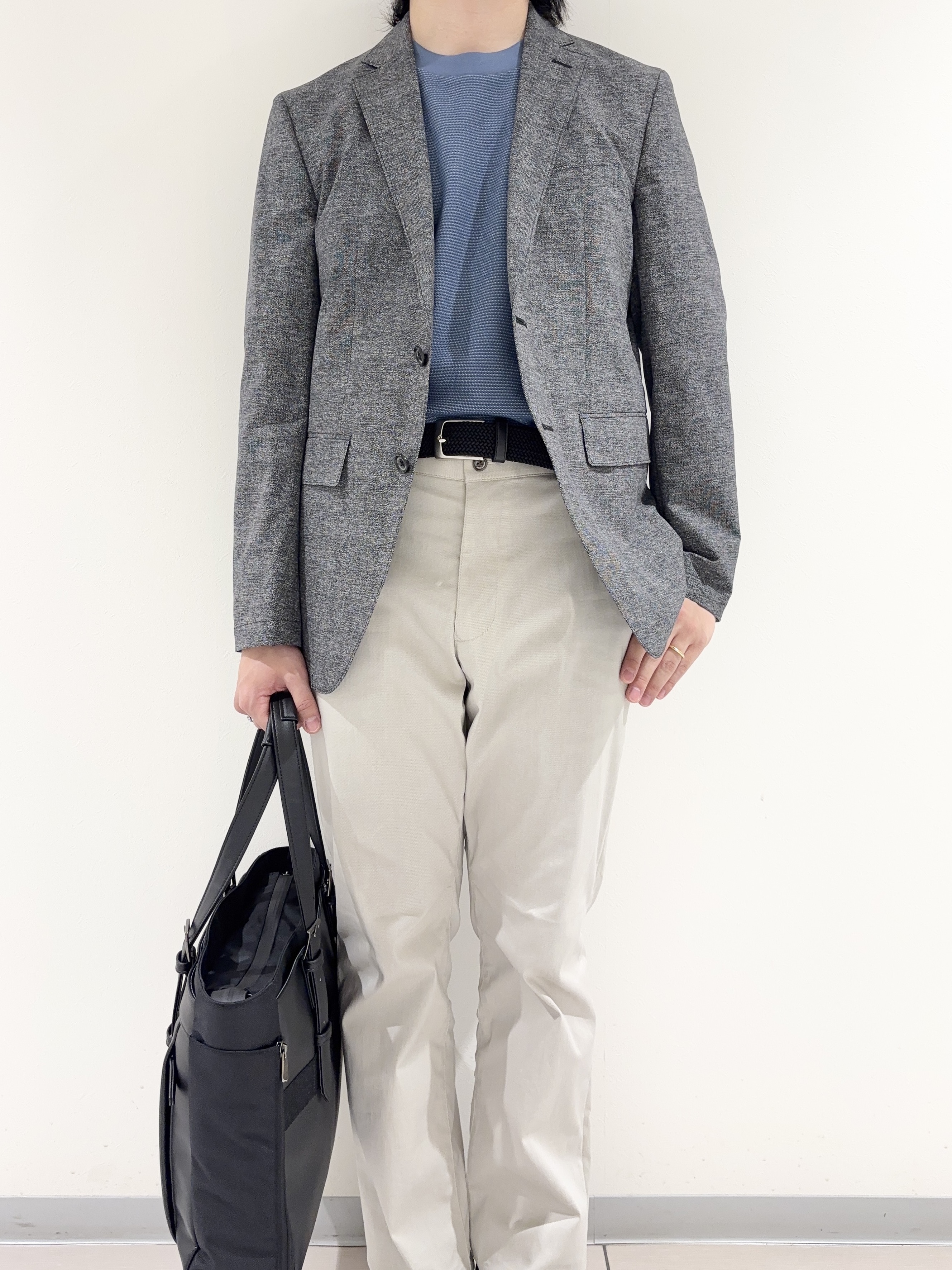 及川さんの「TAKEO KIKUCHI｜【抗菌防臭】COOL DOTS（R）ドビープリント ジャケット」を使ったコーディネート