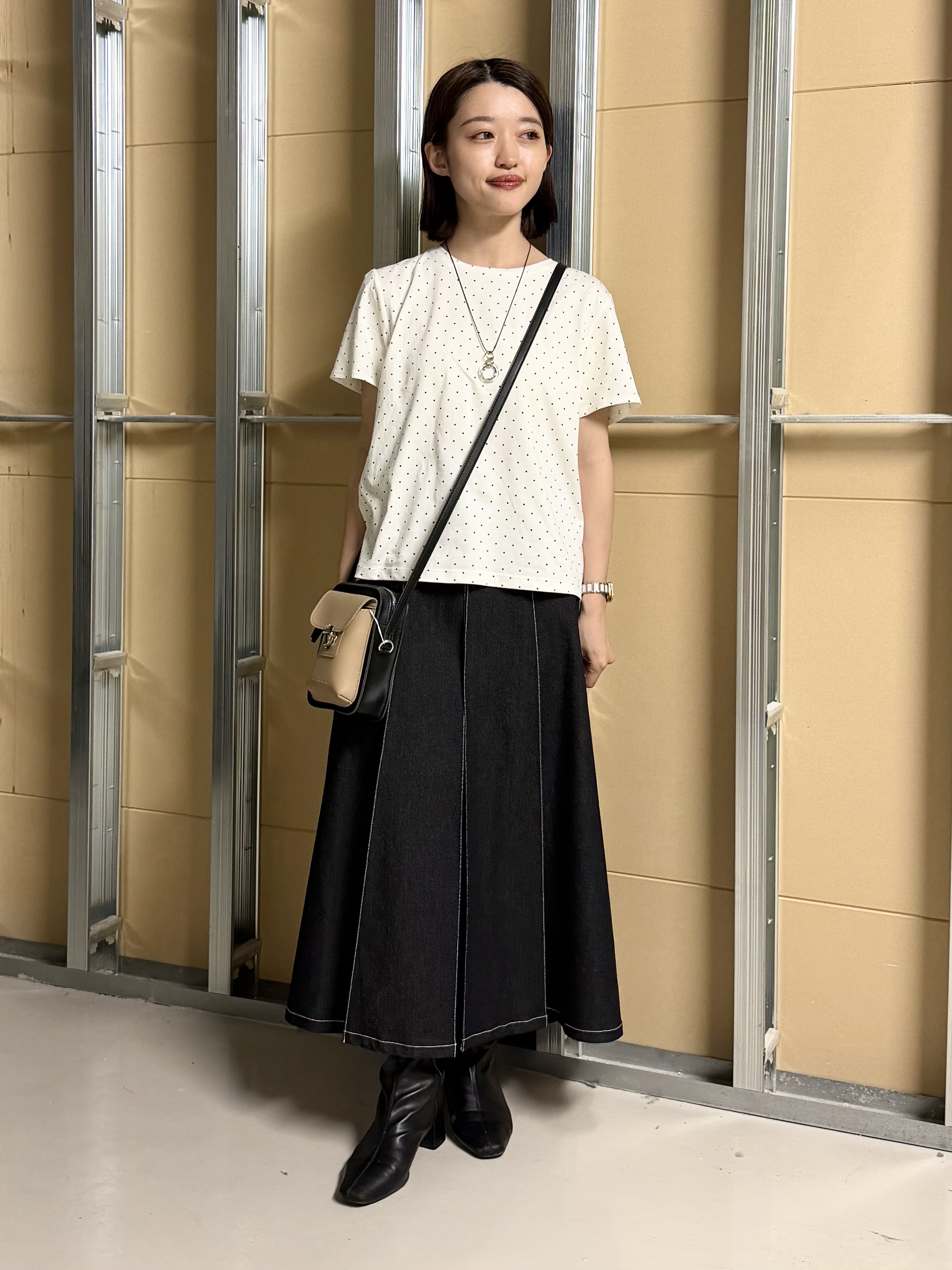sahoさんの「THE SHOP TK｜POLO BCS/ケーブルクルーカーディガン」を使ったコーディネート