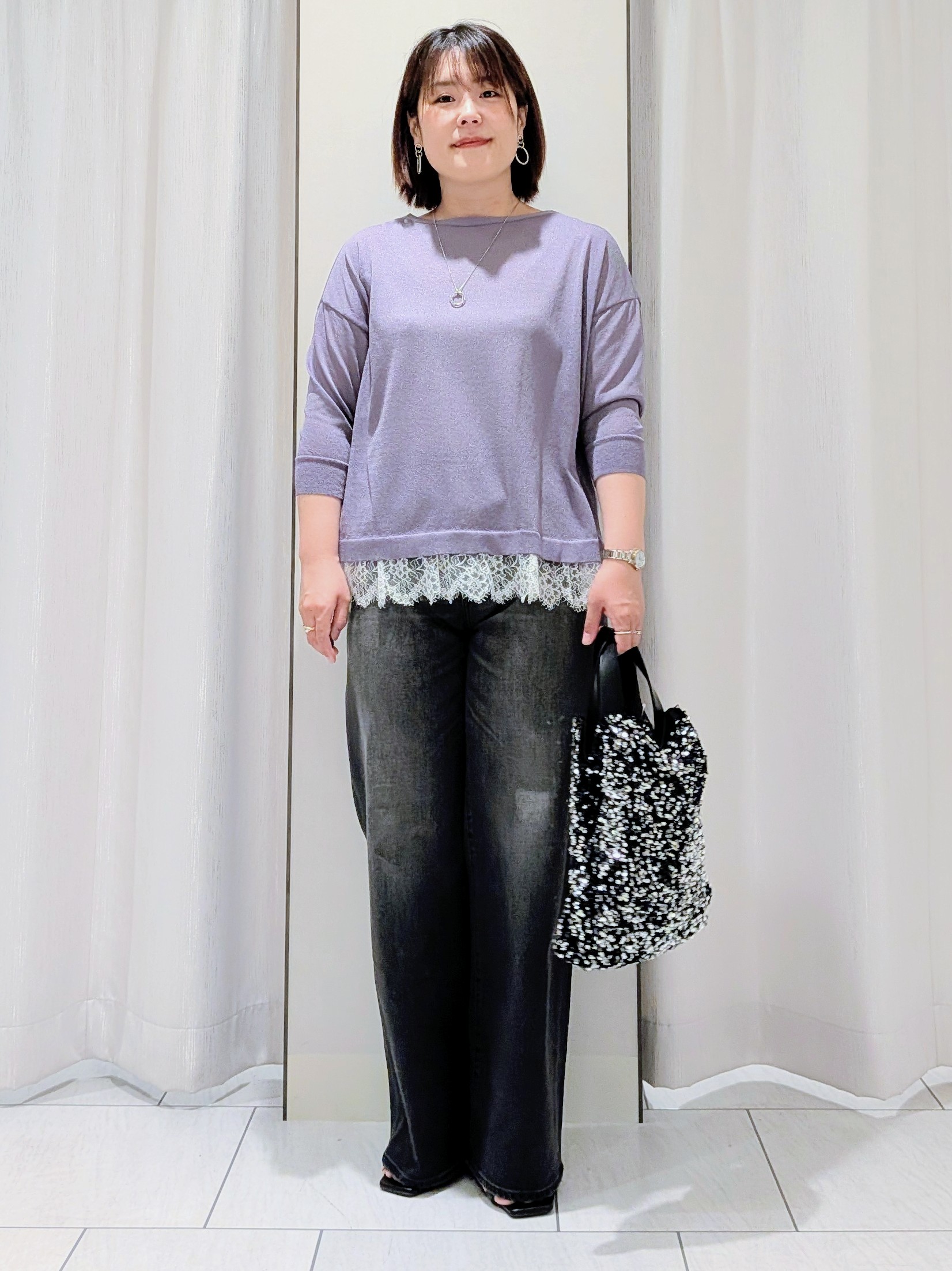 Onumaさんの「UNTITLED｜【秋映え/羽織り】シアーチェックシャツブラウス」を使ったコーディネート