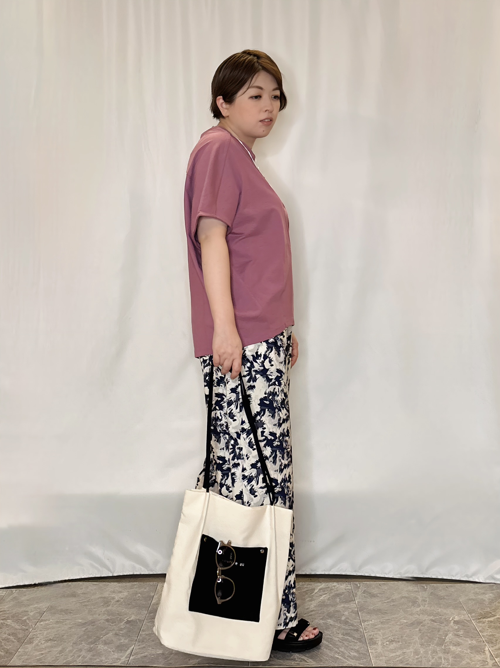 たみさんの「SHOO･LA･RUE｜【洗濯機可/体型カバー】インせず着られる 上品見えのドルマントップス」を使ったコーディネート
