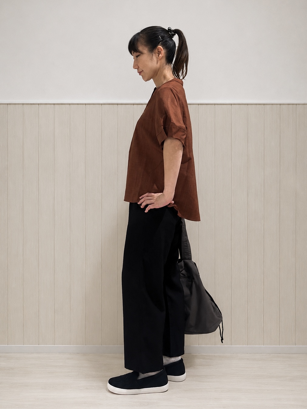 まつみさんの「SHOO･LA･RUE｜【洗濯後しわになりにくい/インせずきまる】シンプルだけど女性らしい 麻調スキッパーブラウス」を使ったコーディネート
