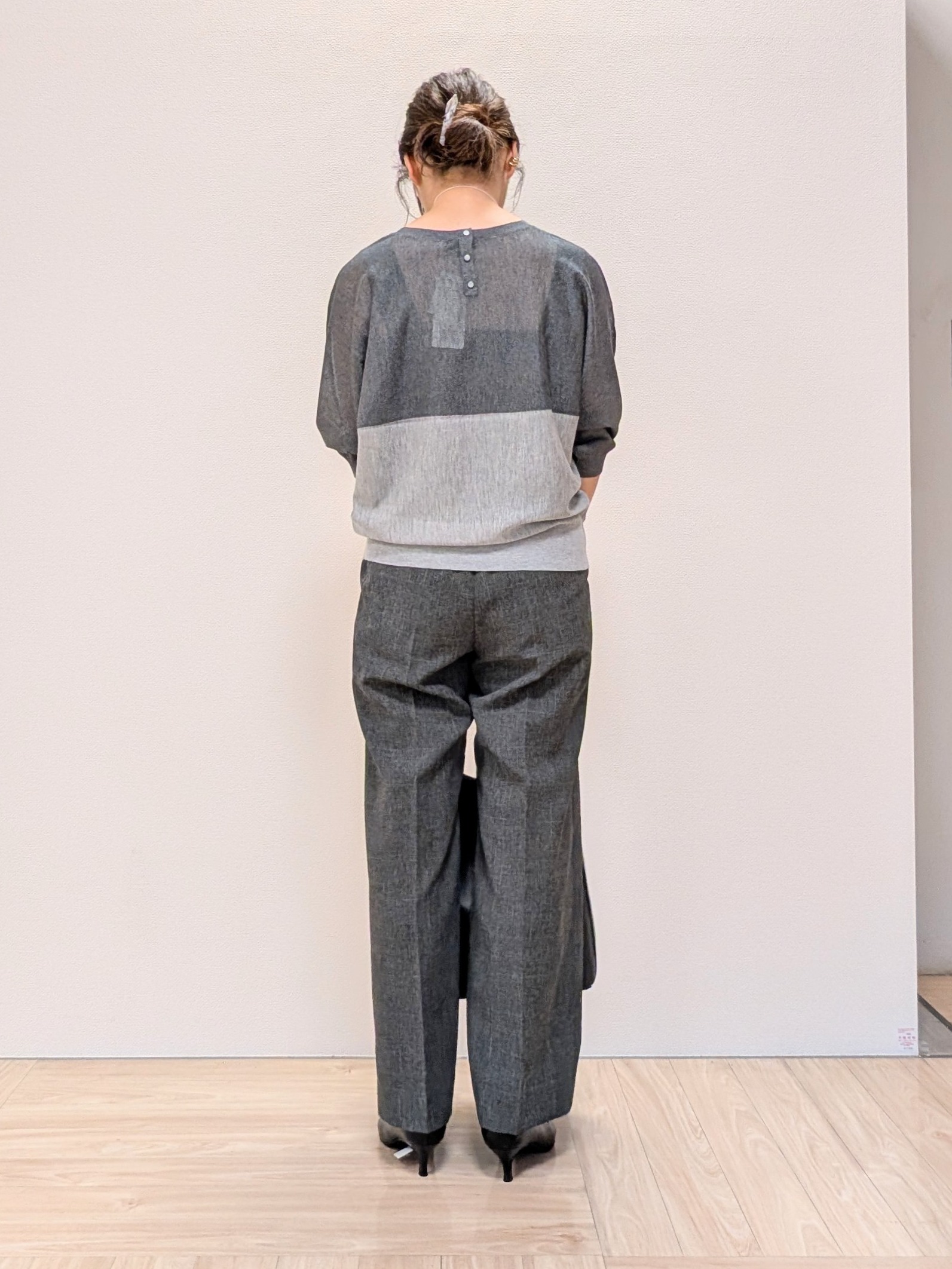 Rieさんの「UNTITLED｜【体型カバー／洗える】シアードルマンニット」を使ったコーディネート
