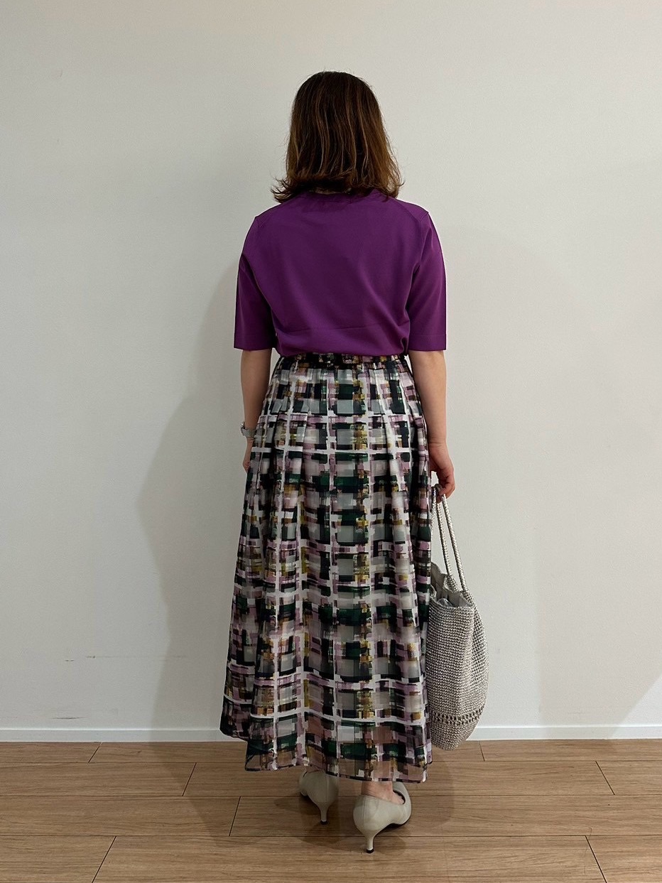 Juneさんの「UNTITLED｜【アンサンブル可/きれいめ/通勤】コンパクト5分袖ニット」を使ったコーディネート