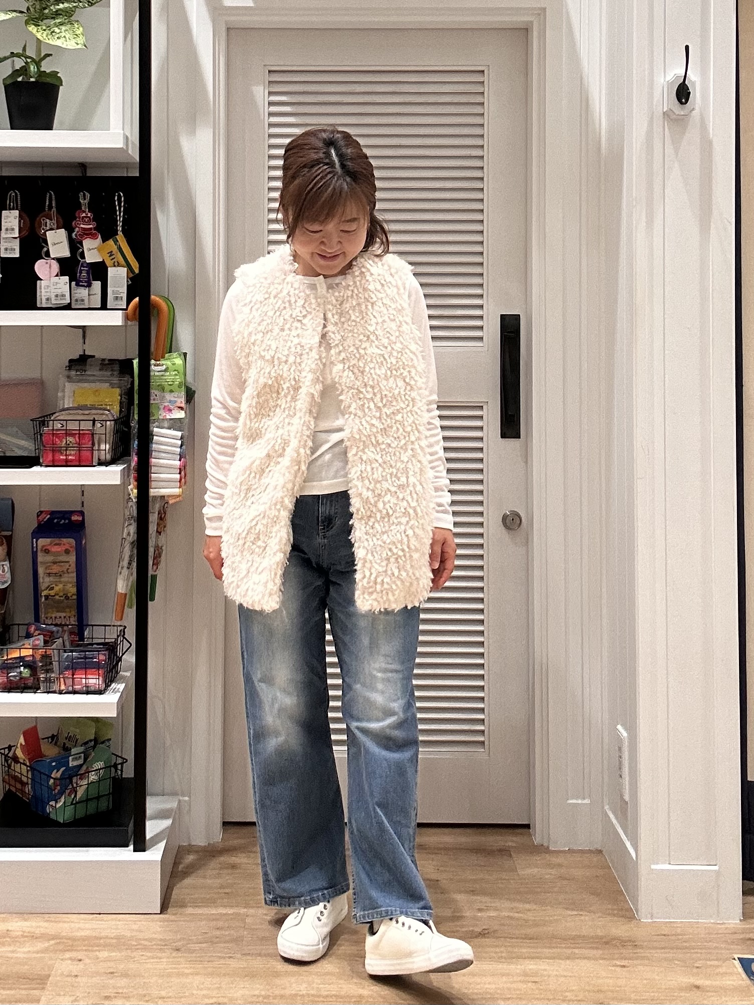 Aiさんの「Dessin｜【接触冷感】ワイドデニムパンツ」を使ったコーディネート