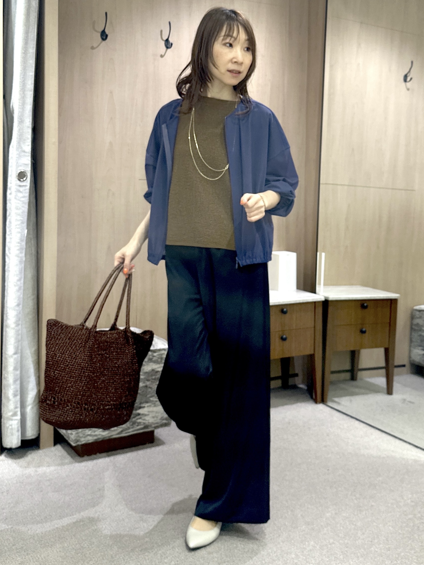 Miwaさんの「UNTITLED｜【秋羽織り/ジップ】トリコットシアーブラウス」を使ったコーディネート
